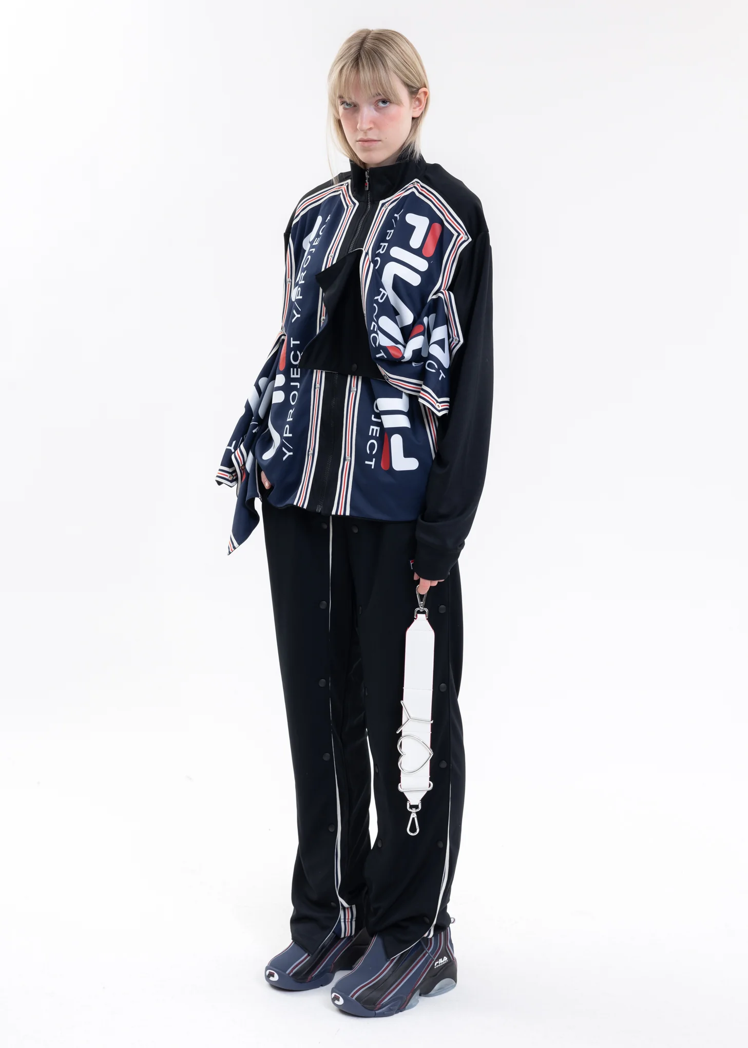 Black Y/PROJECT X FILA SNAP PANEL Jacket - Image 6