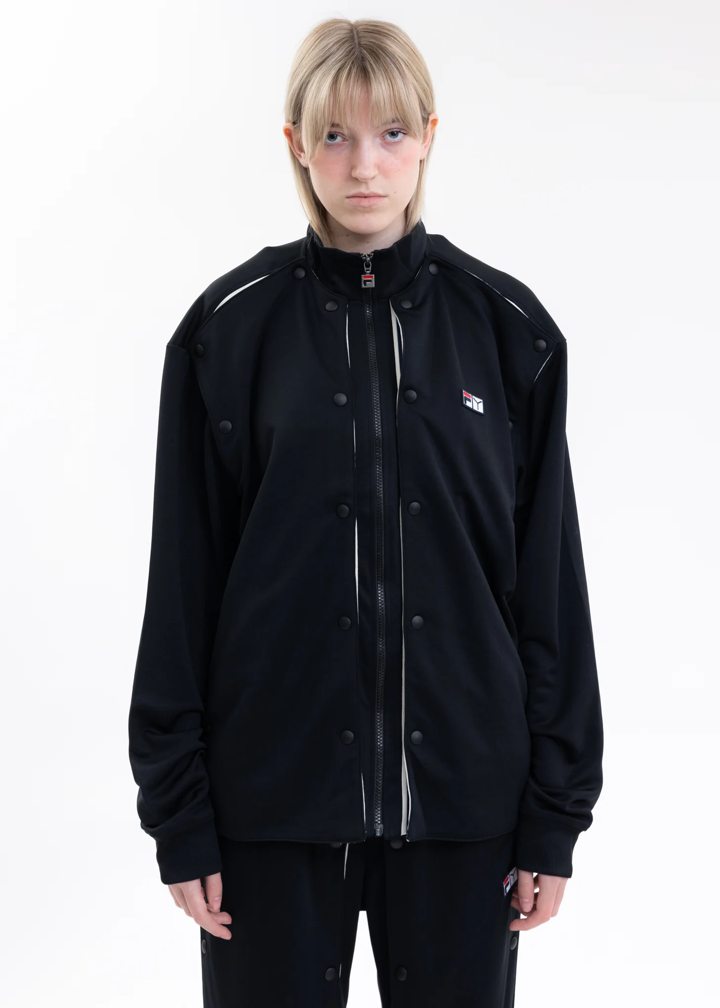 Black Y/PROJECT X FILA SNAP PANEL Jacket - Image 7