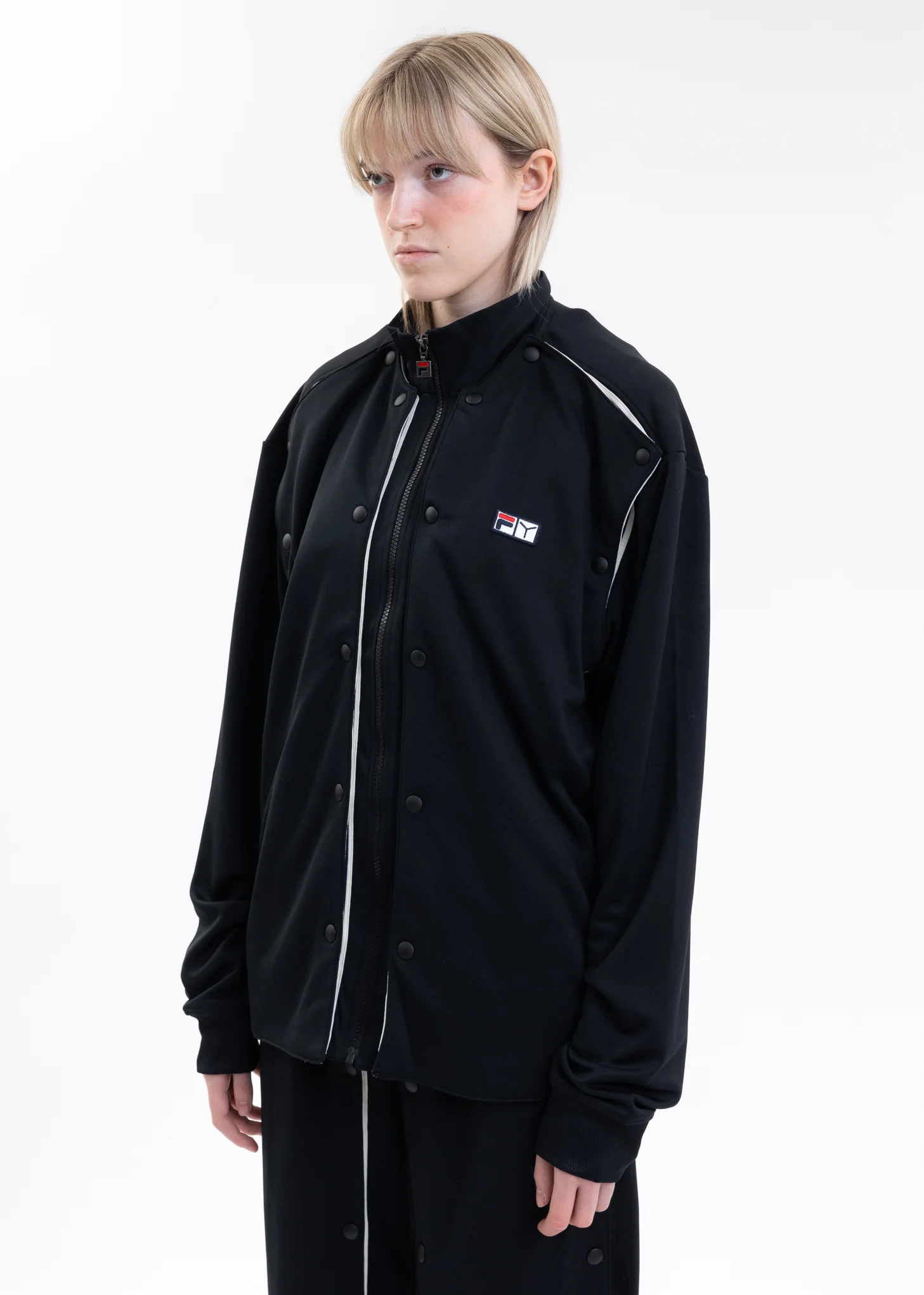 Black Y/PROJECT X FILA SNAP PANEL Jacket - Image 8