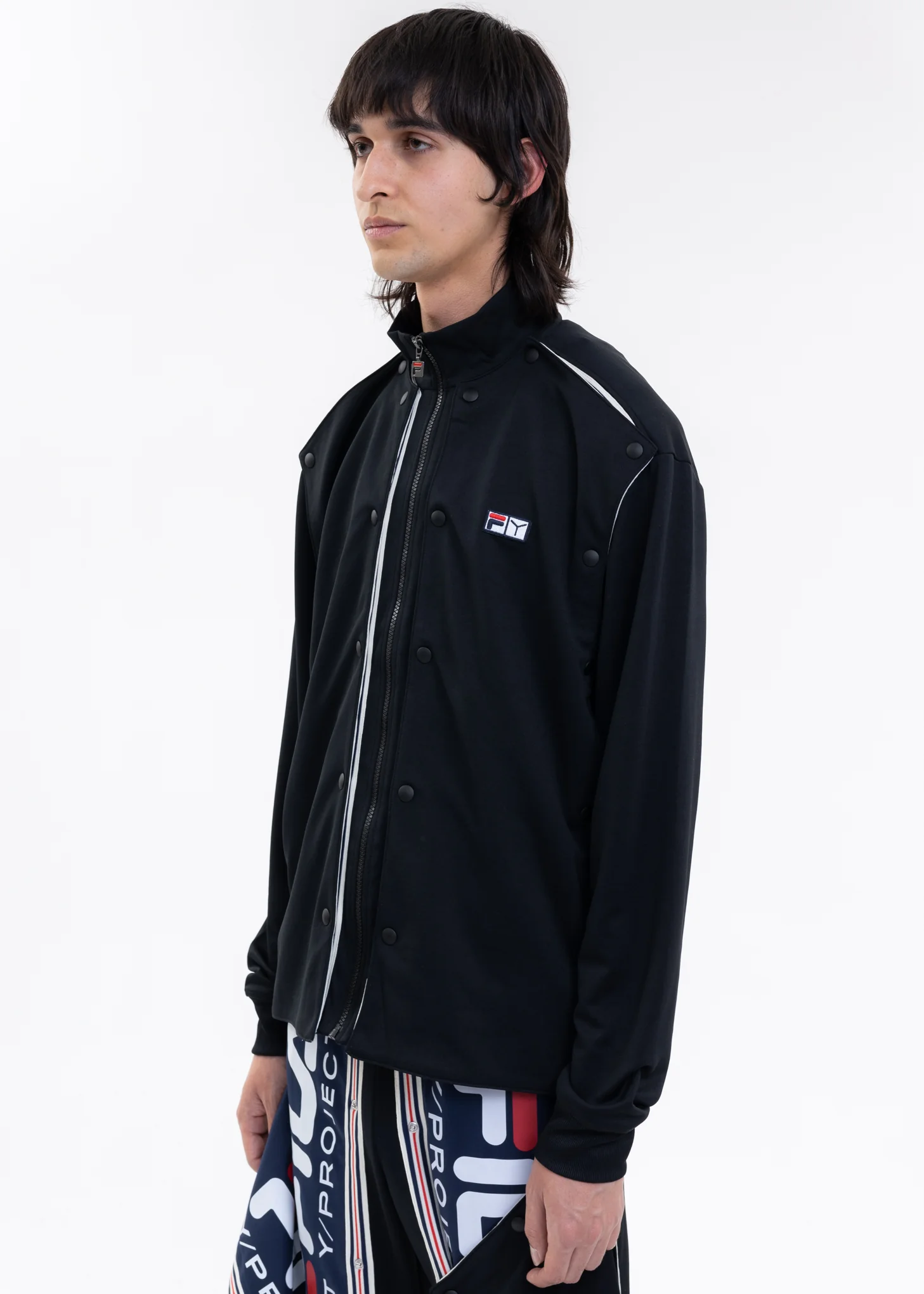 Black Y/PROJECT X FILA SNAP PANEL Jacket - Image 7