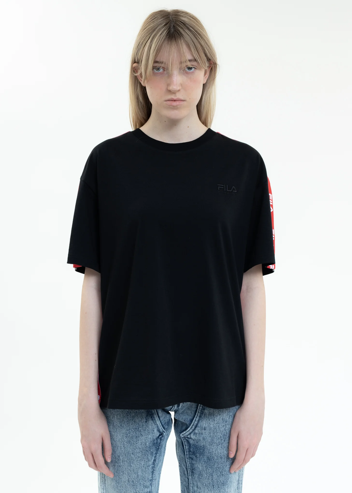 Black Y/PROJECT X FILA LOGO BAND T-Shirt