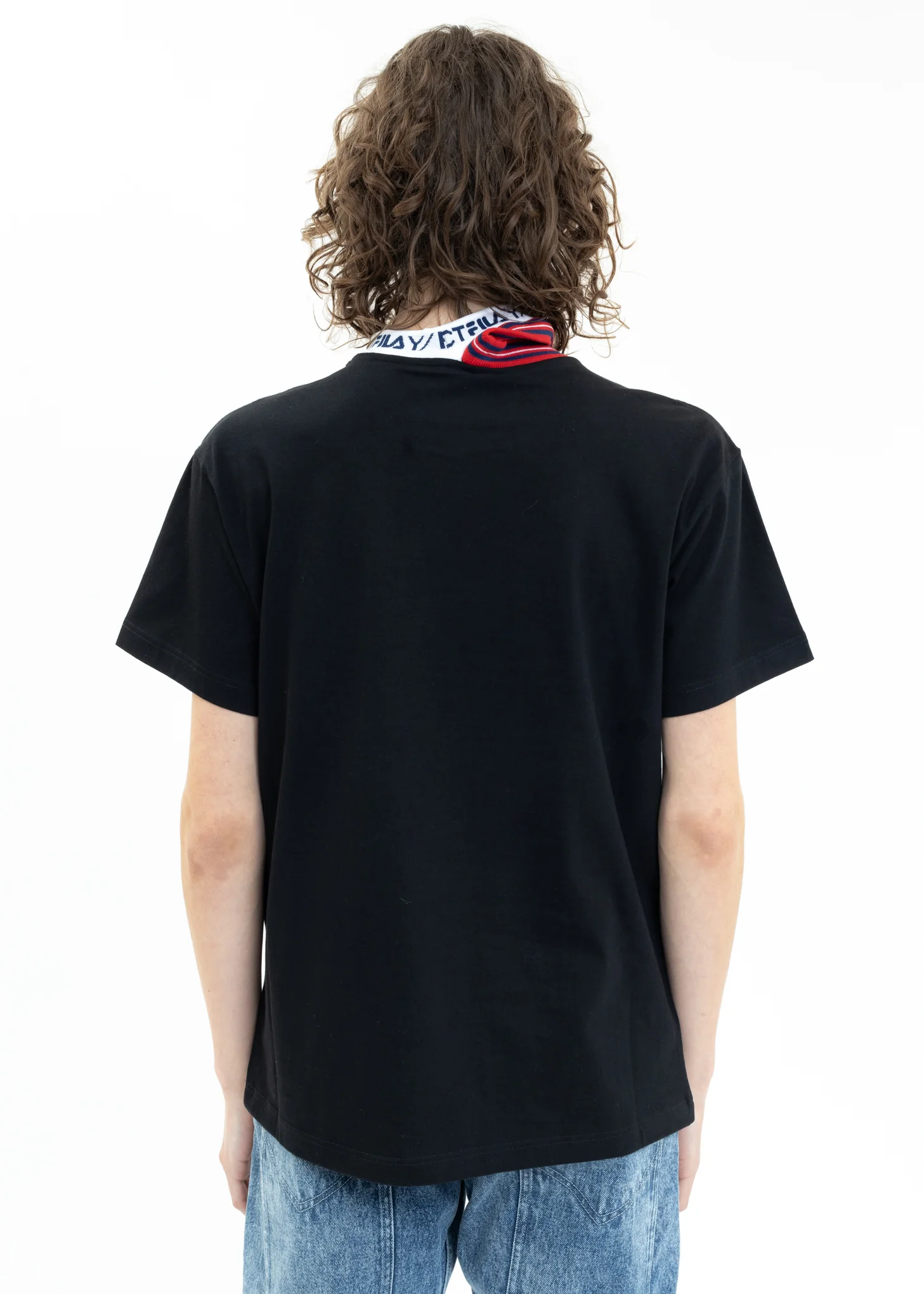Black Y/PROJECT X FILA THREE COLLAR T-Shirt - Image 4
