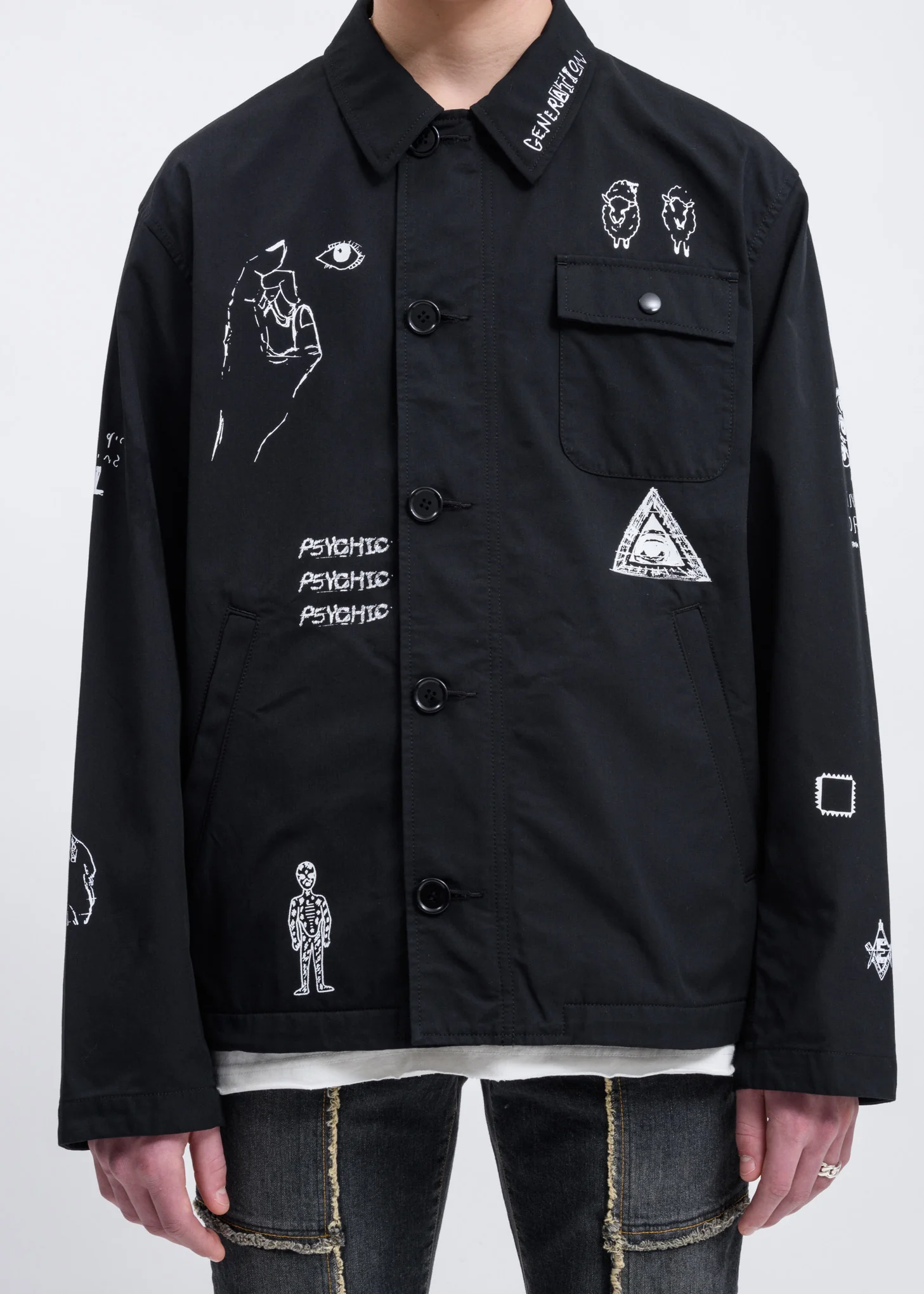 Black Yuji Okamoto Graphic Jacket - Image 4