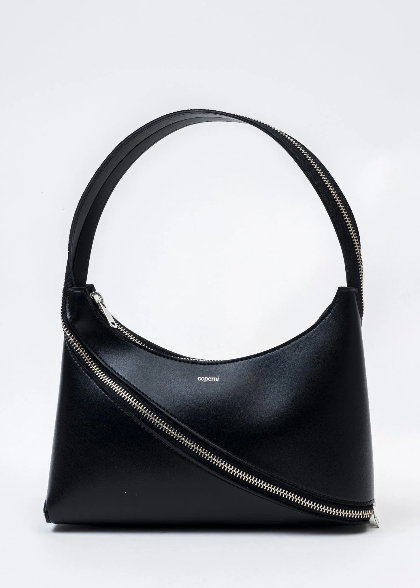 BLACK ZIP BAGUETTE BAG