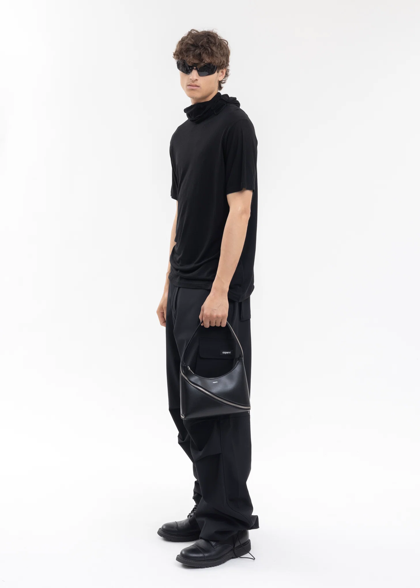 BLACK ZIP BAGUETTE BAG - Image 3