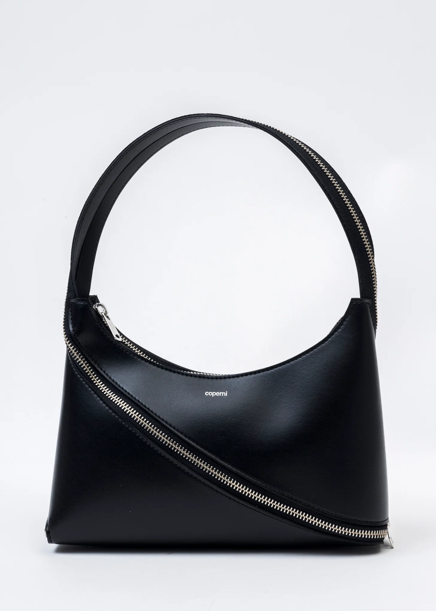 BLACK ZIP BAGUETTE BAG