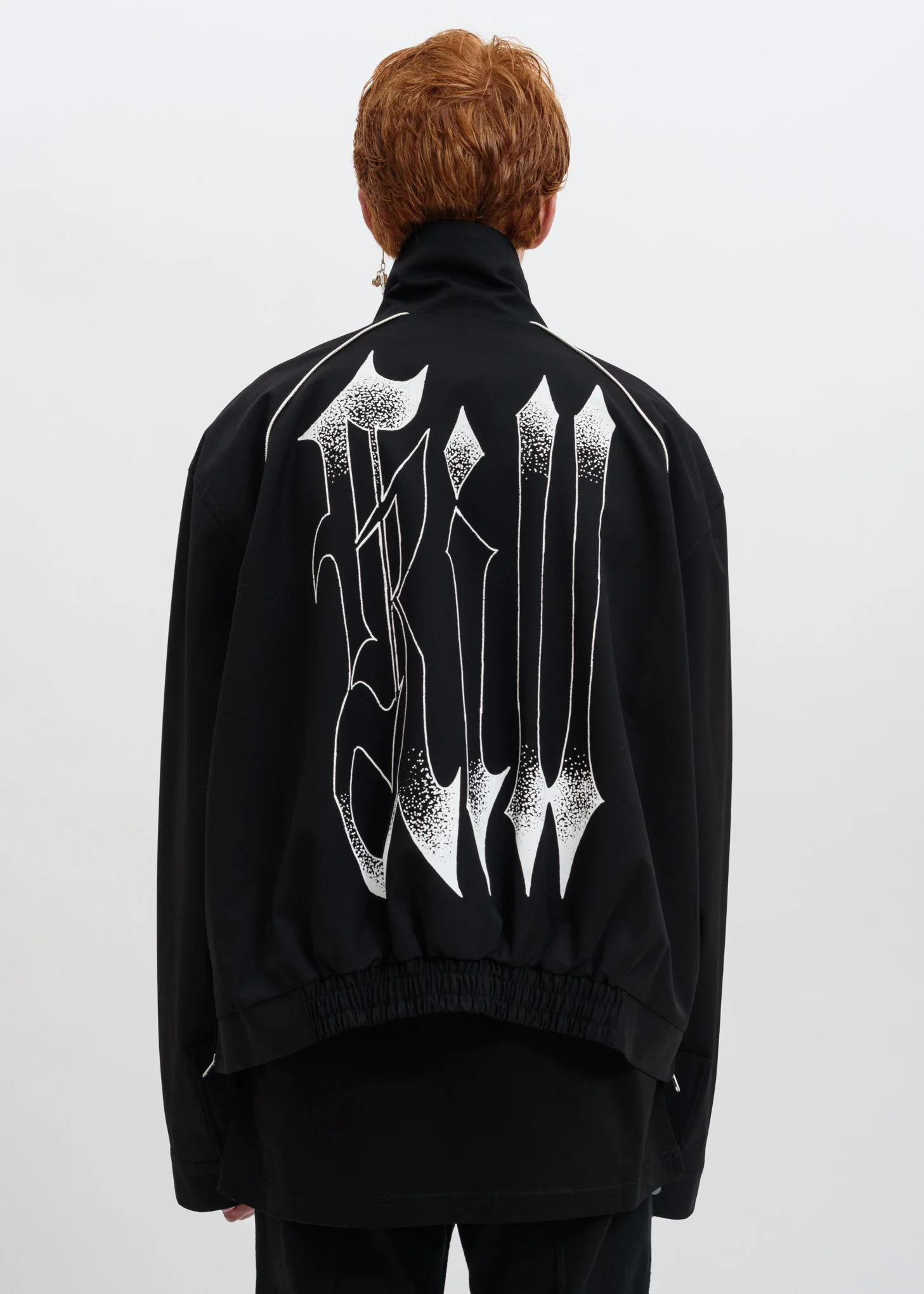 Black Zip Logo Jacket - Image 2