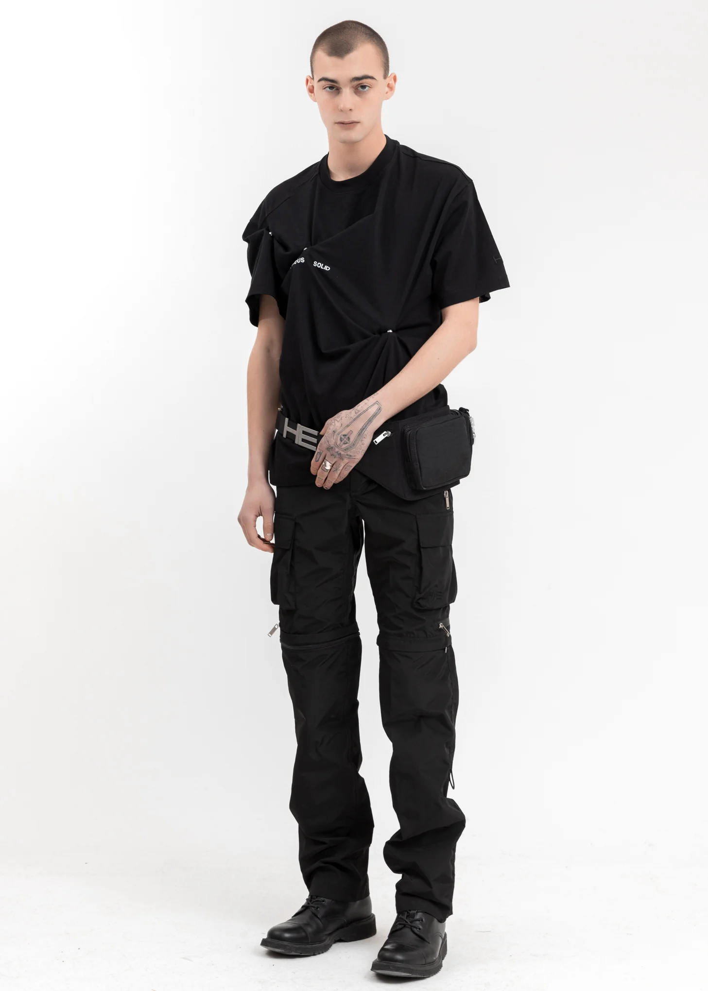 Black Zip Off Cargo Pants - Image 10
