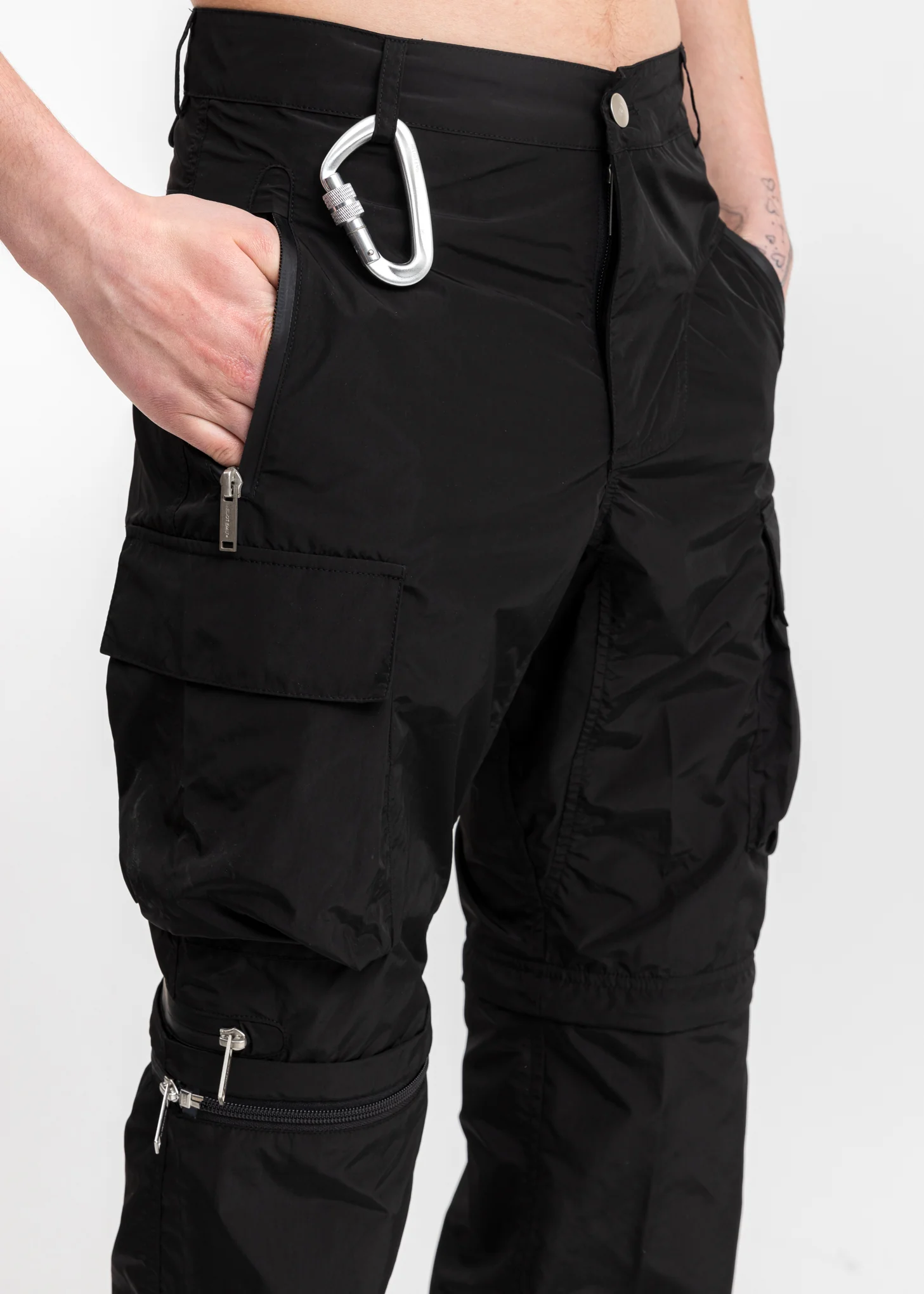 Black Zip Off Cargo Pants - Image 8