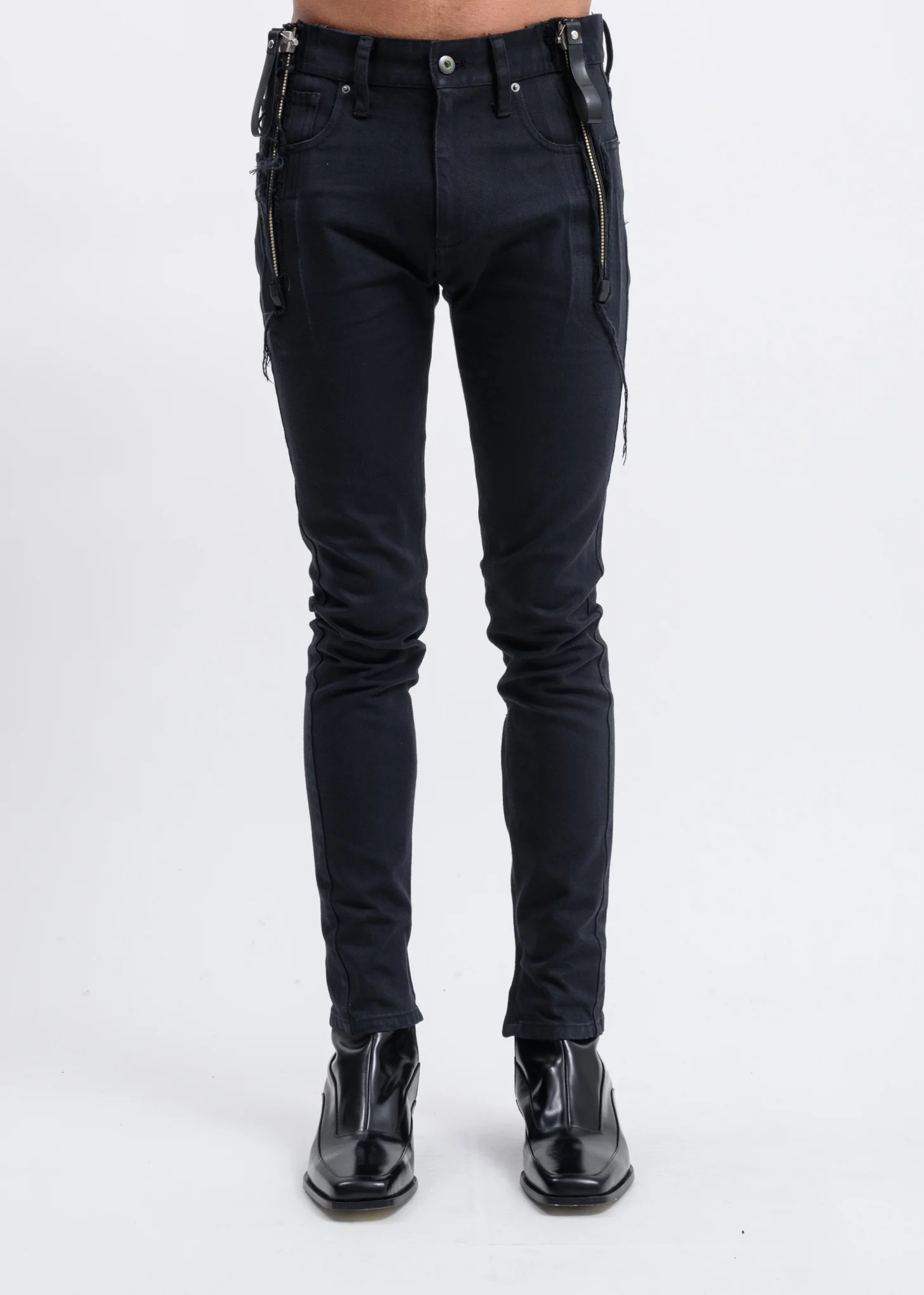 Black Zip Skinny Jeans