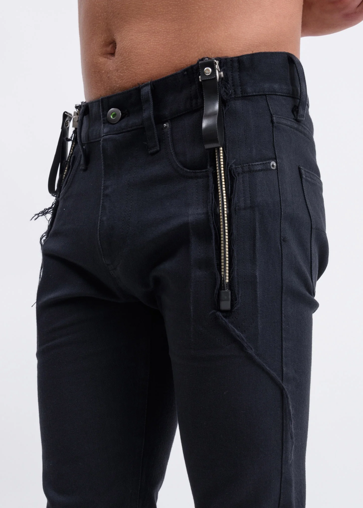 Black Zip Skinny Jeans - Image 2