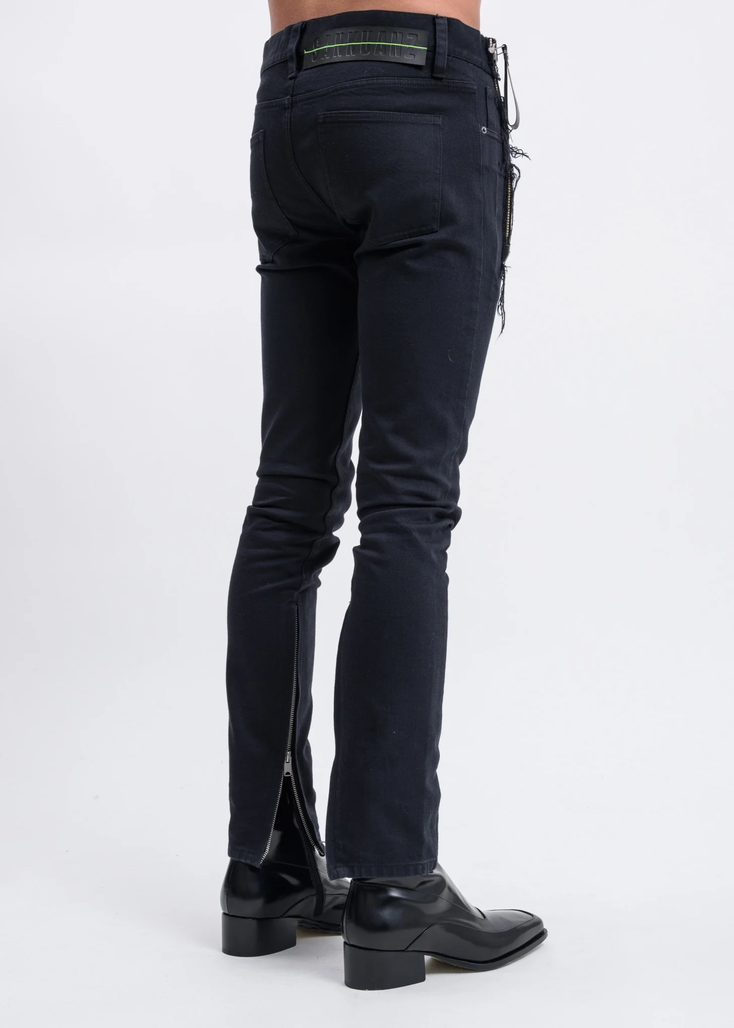 Black Zip Skinny Jeans - Image 4