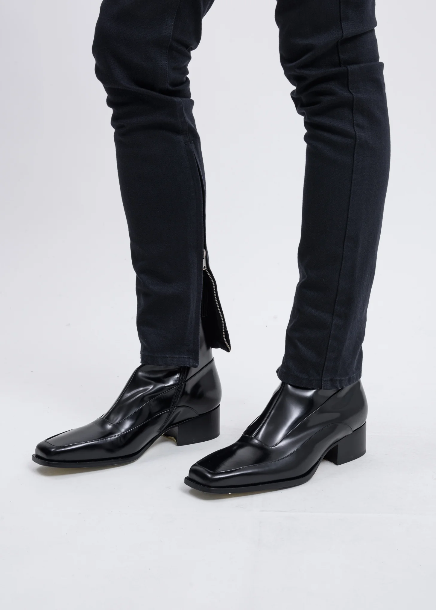 Black Zip Skinny Jeans - Image 5