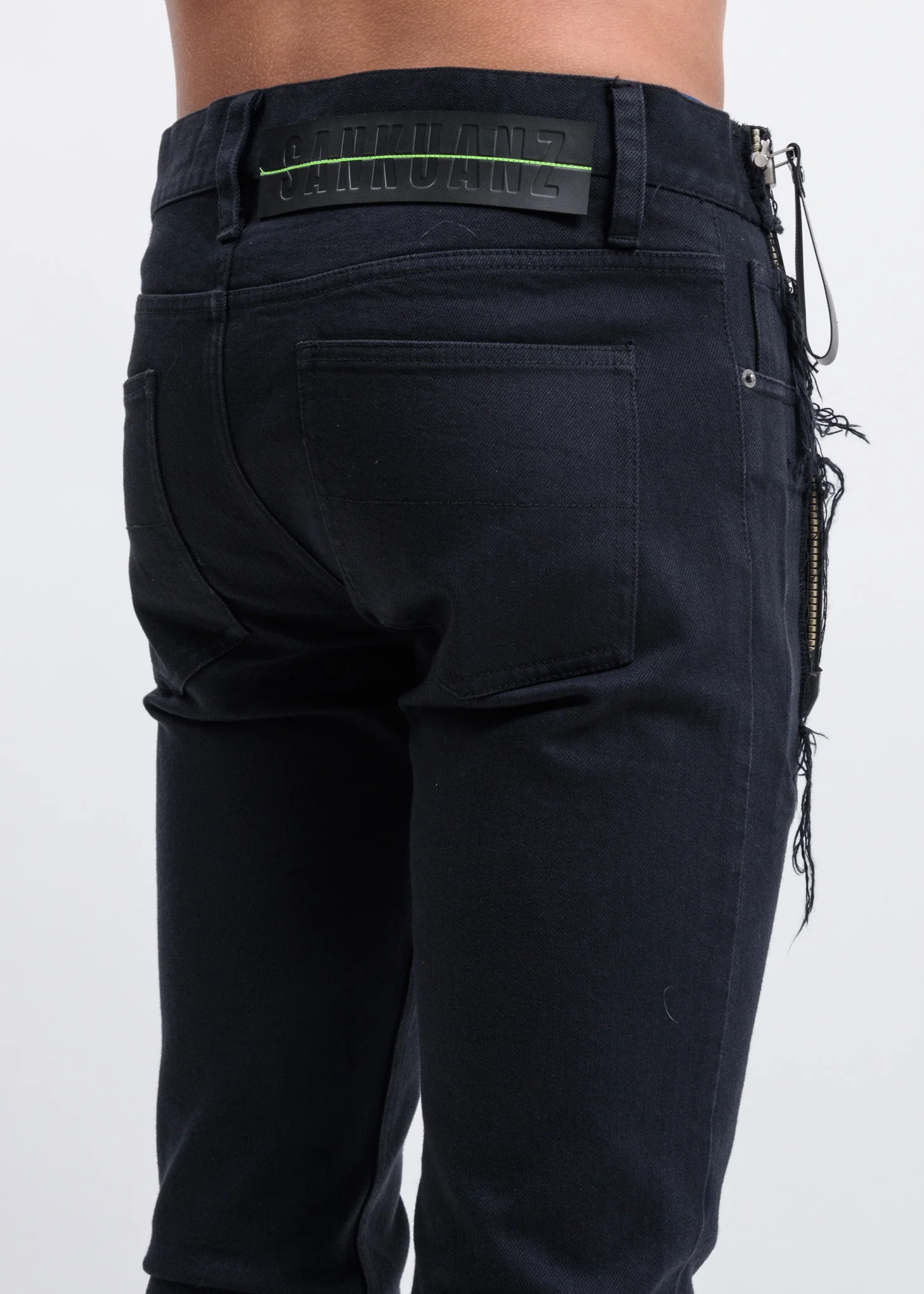 Black Zip Skinny Jeans - Image 6
