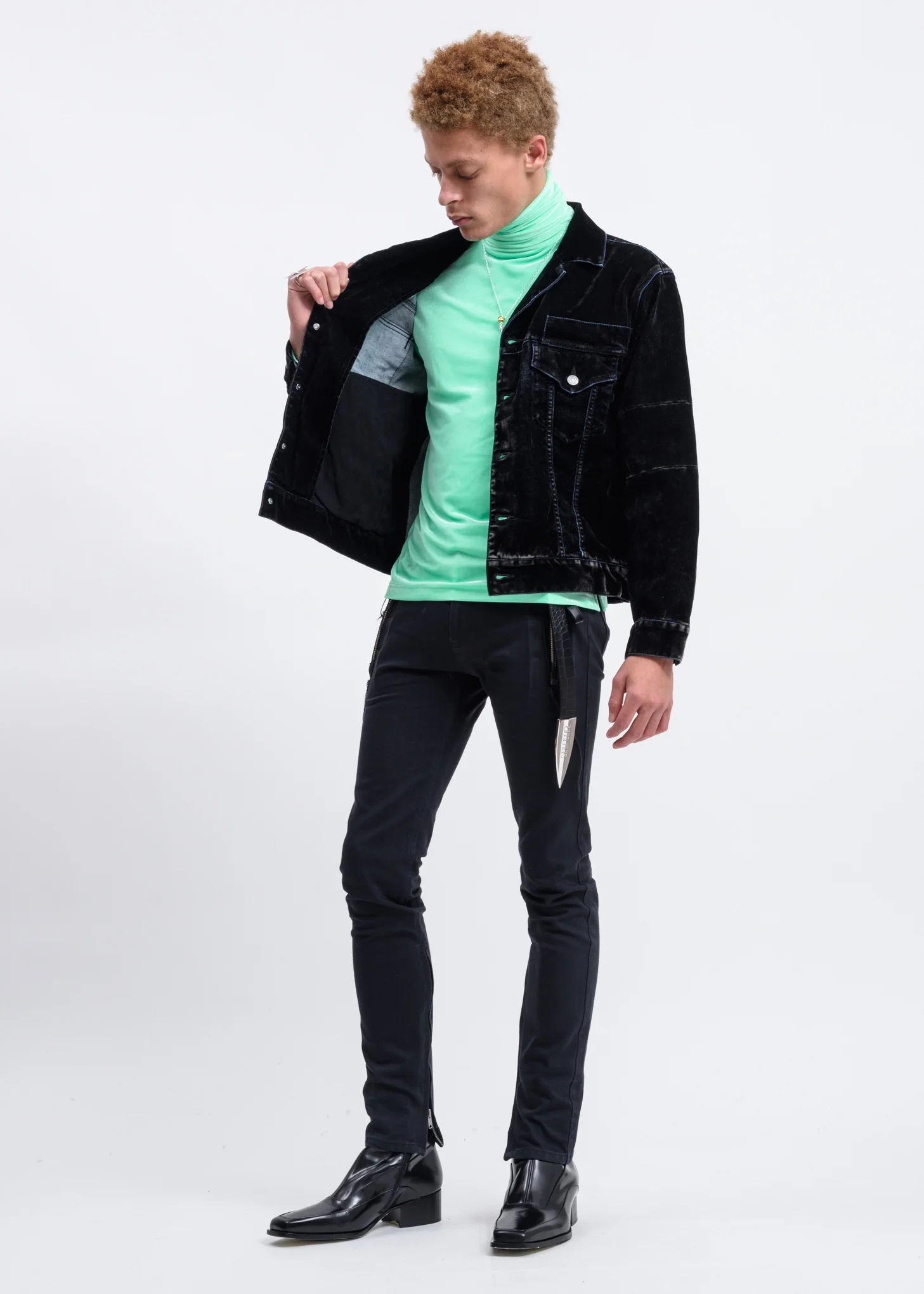 Black Zip Skinny Jeans - Image 8