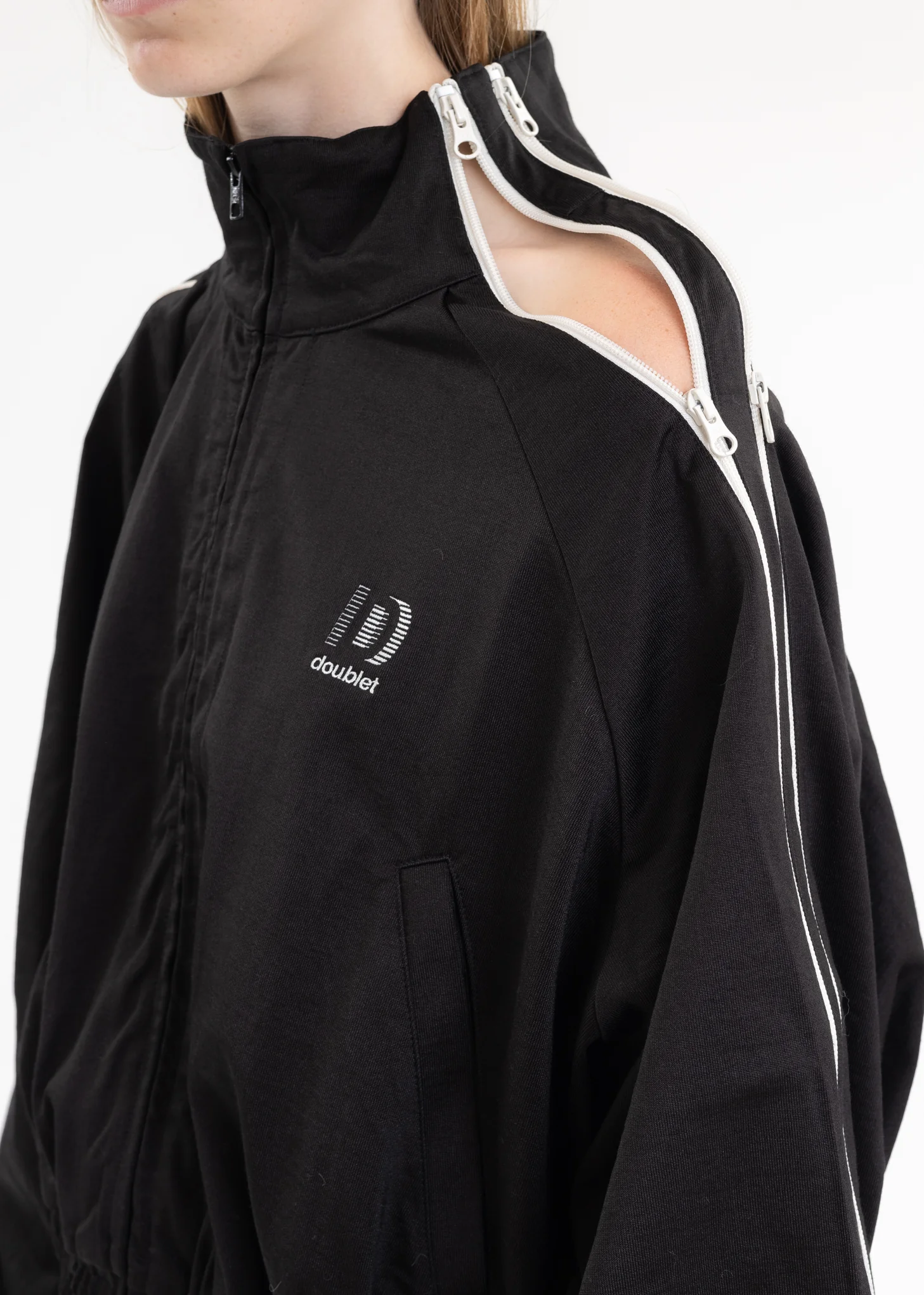 Black ZIP UP TRACK JACKET - Image 2