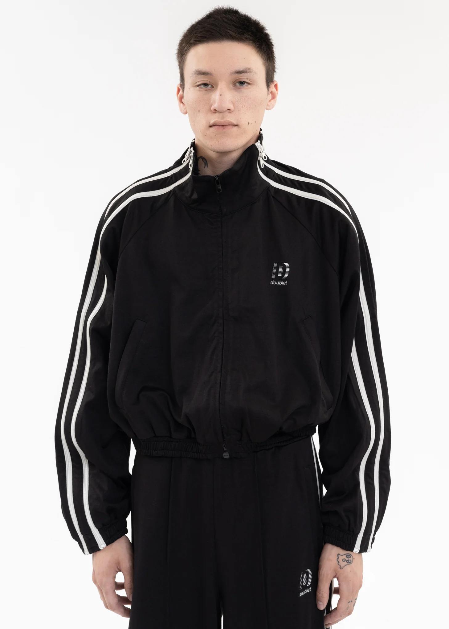 Black ZIP UP TRACK JACKET