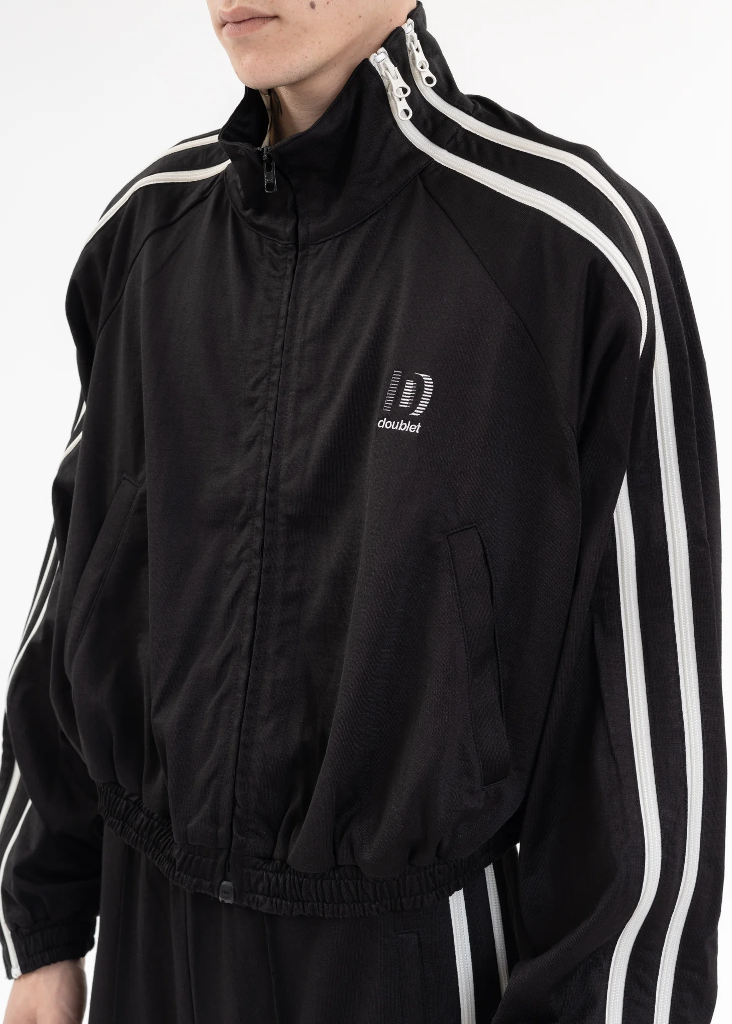 Black ZIP UP TRACK JACKET - Image 6