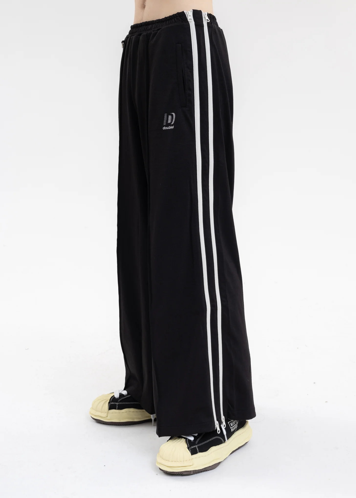 Black ZIP UP TRACK PANTS