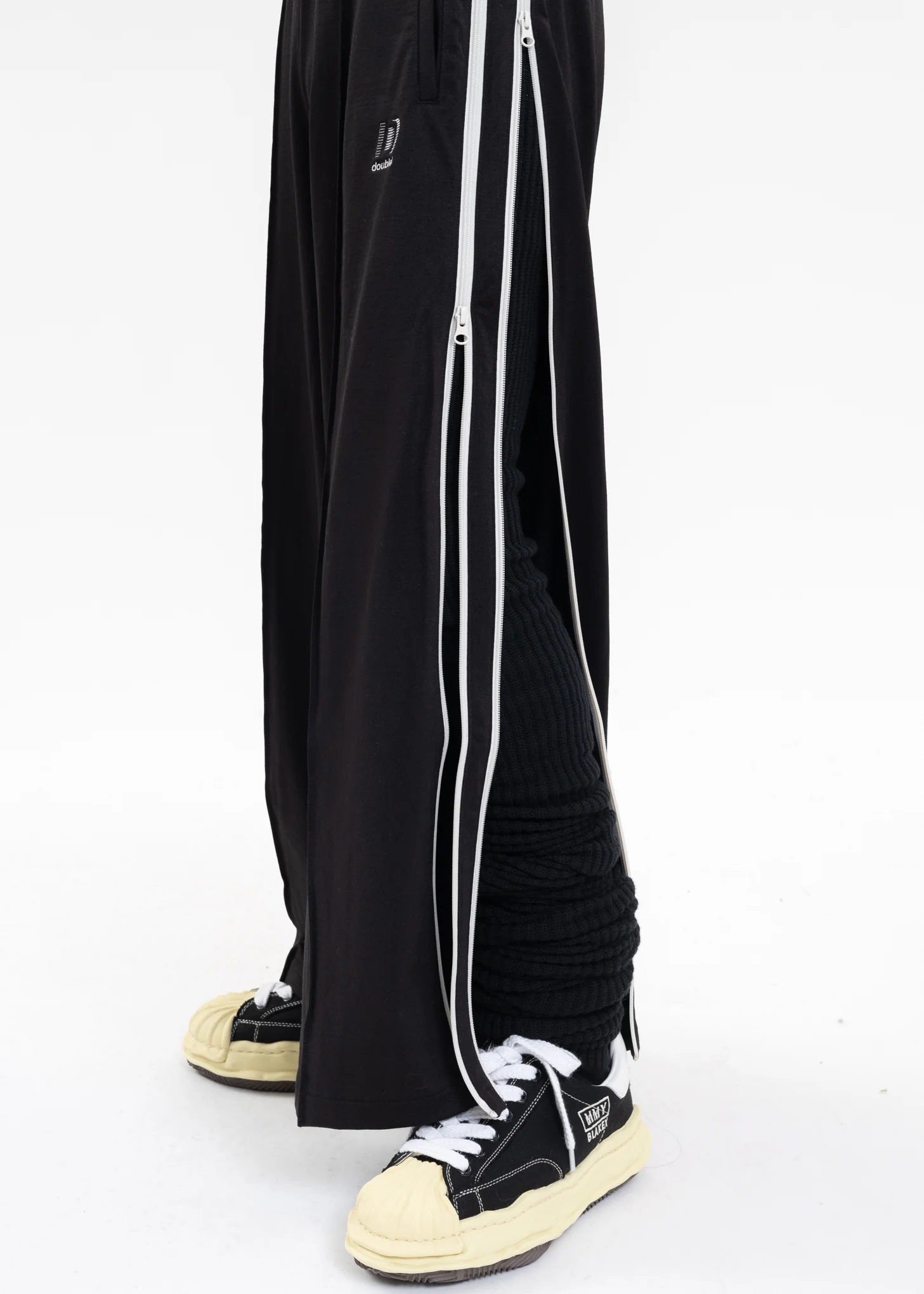 Black ZIP UP TRACK PANTS - Image 2