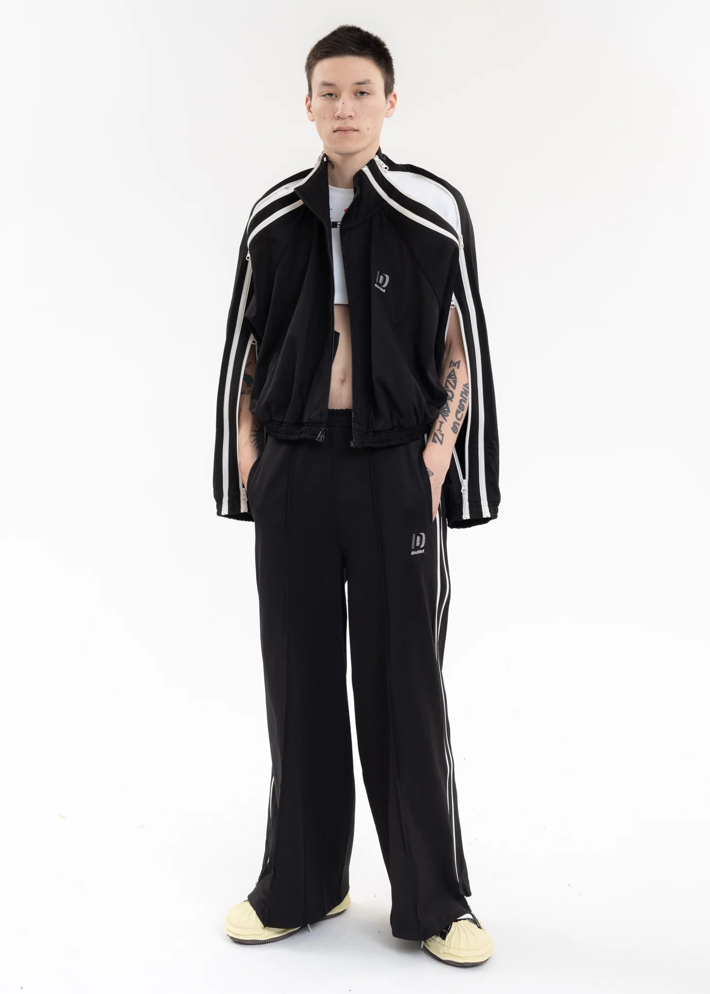 Black ZIP UP TRACK PANTS - Image 8