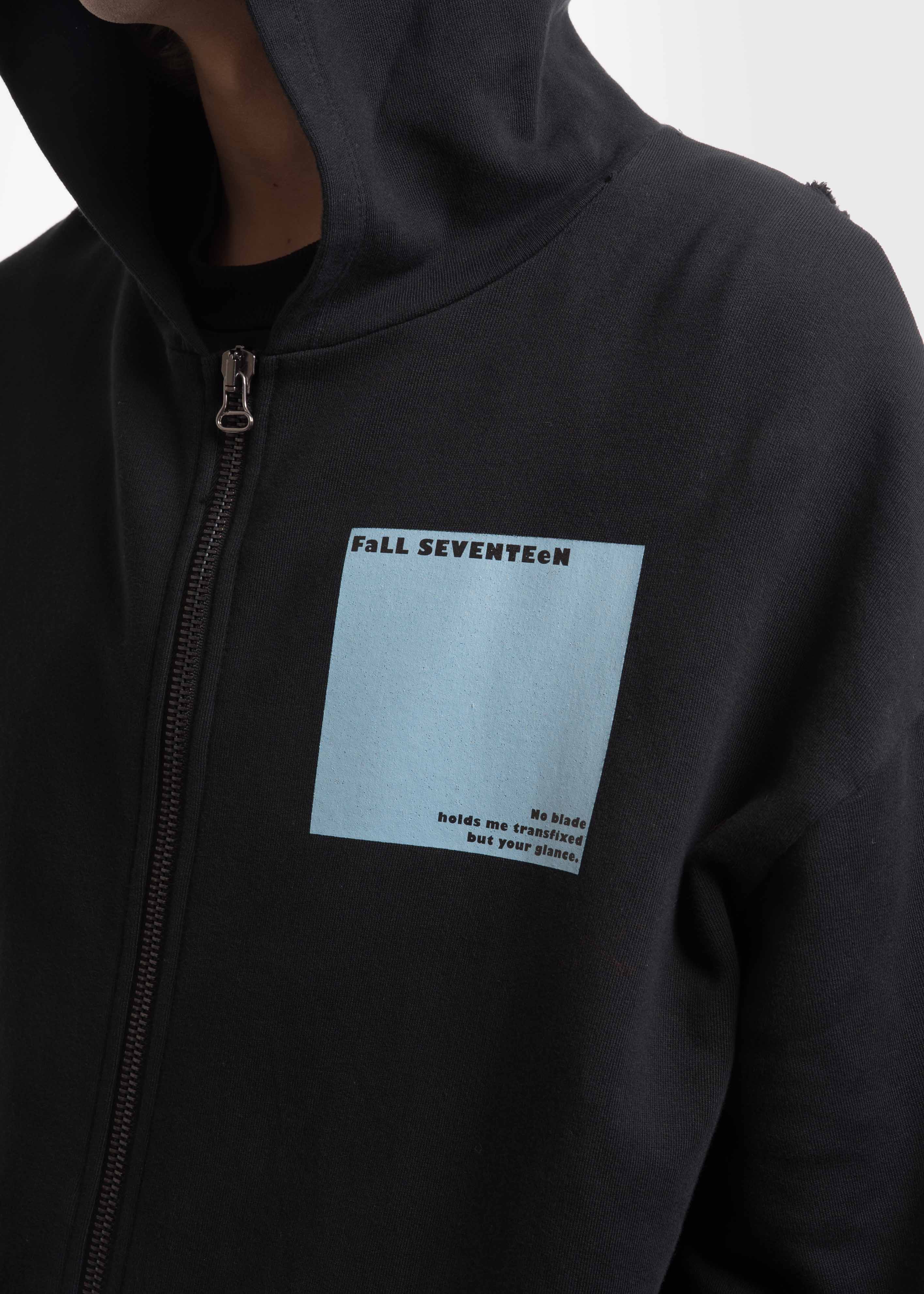 Black Zipped Hoodie AW17 - Image 6