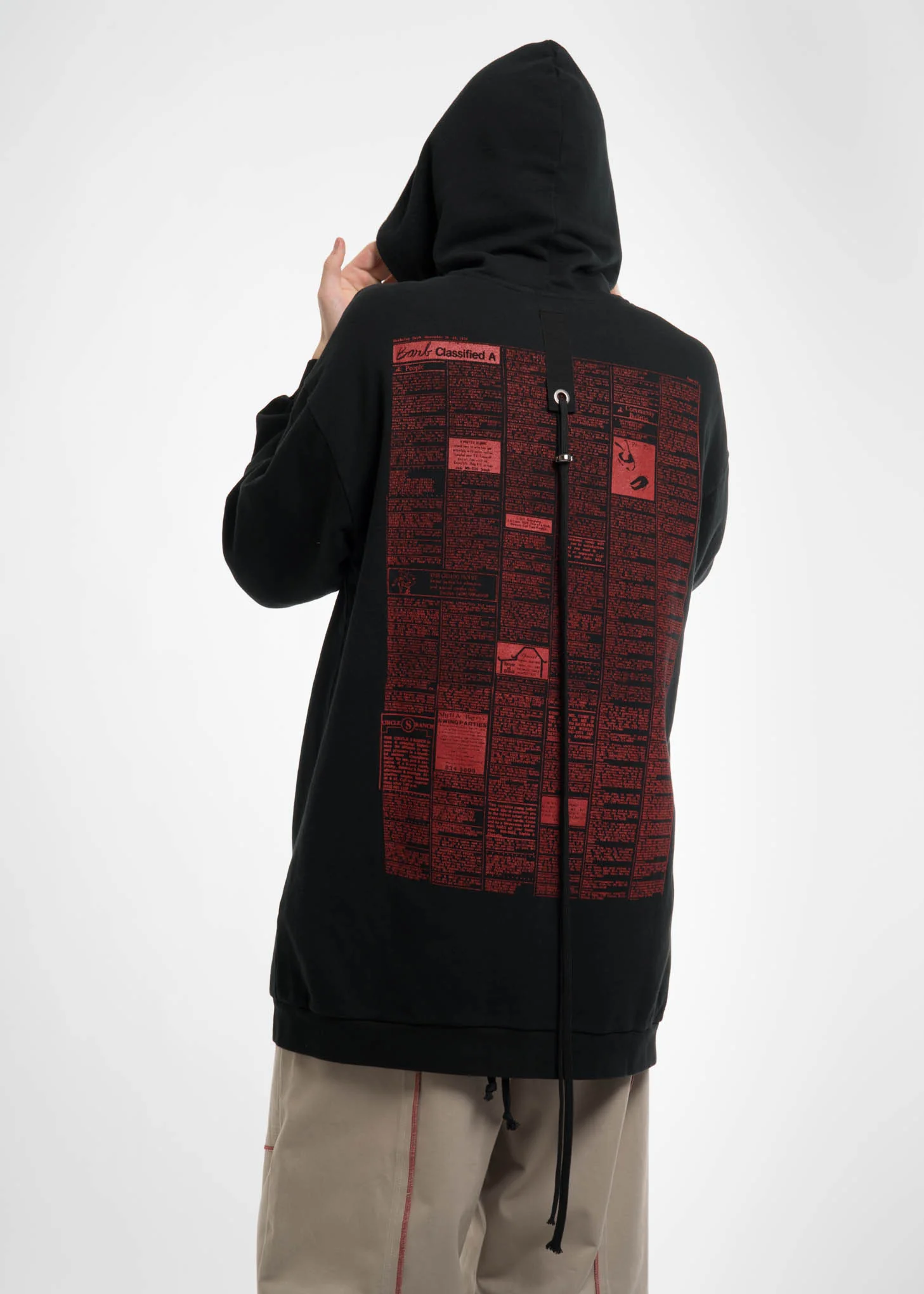 Black Zipped Hoodie w/ Print 2
