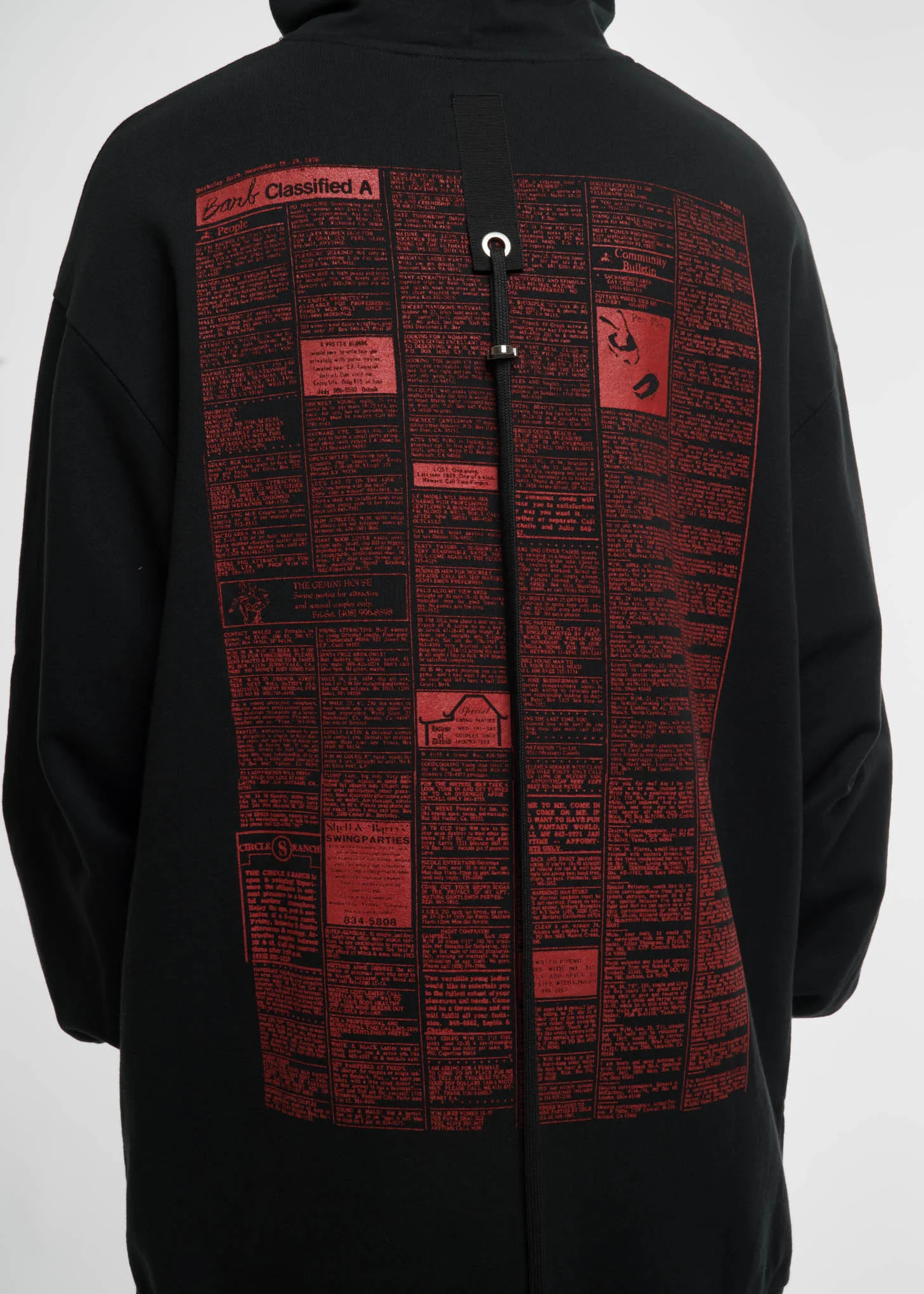 Black Zipped Hoodie w/ Print 2 - Image 5