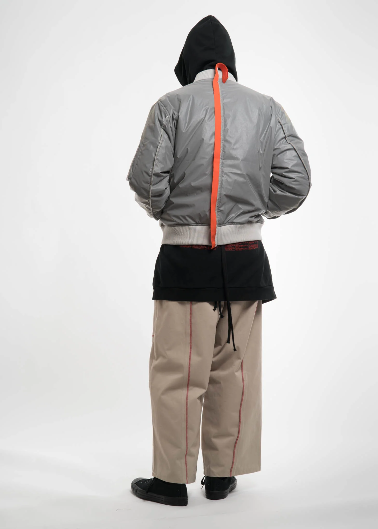 Black Zipped Hoodie w/ Print 2 - Image 7