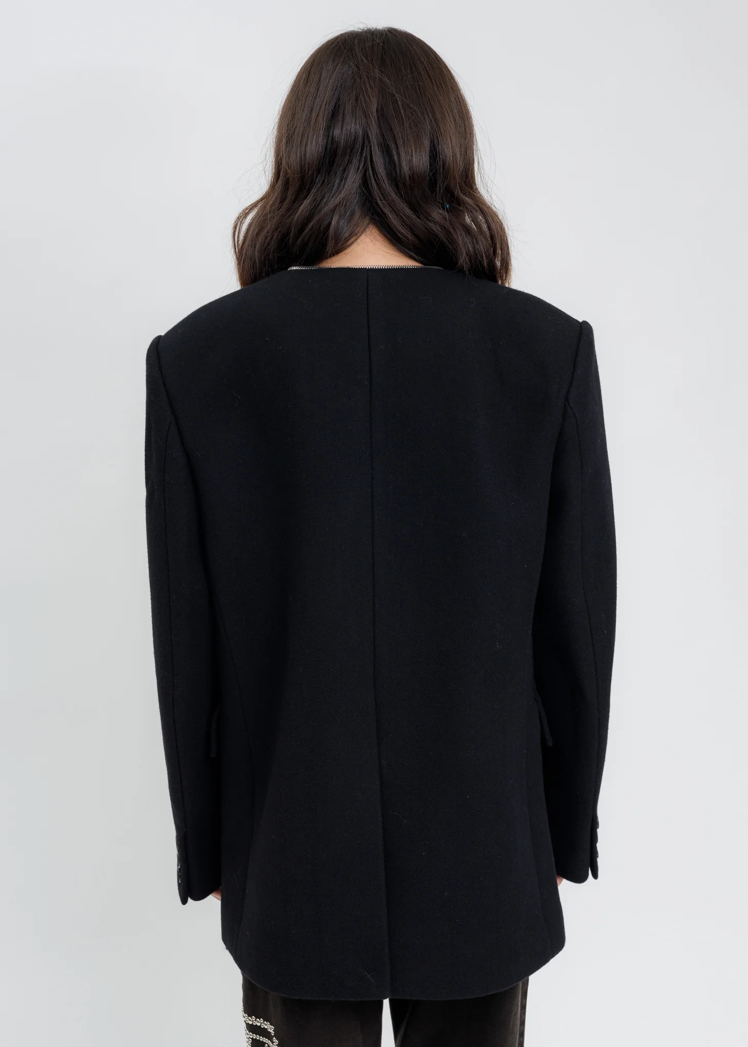 Black Zipper Detail Tailor Jacket - Image 3