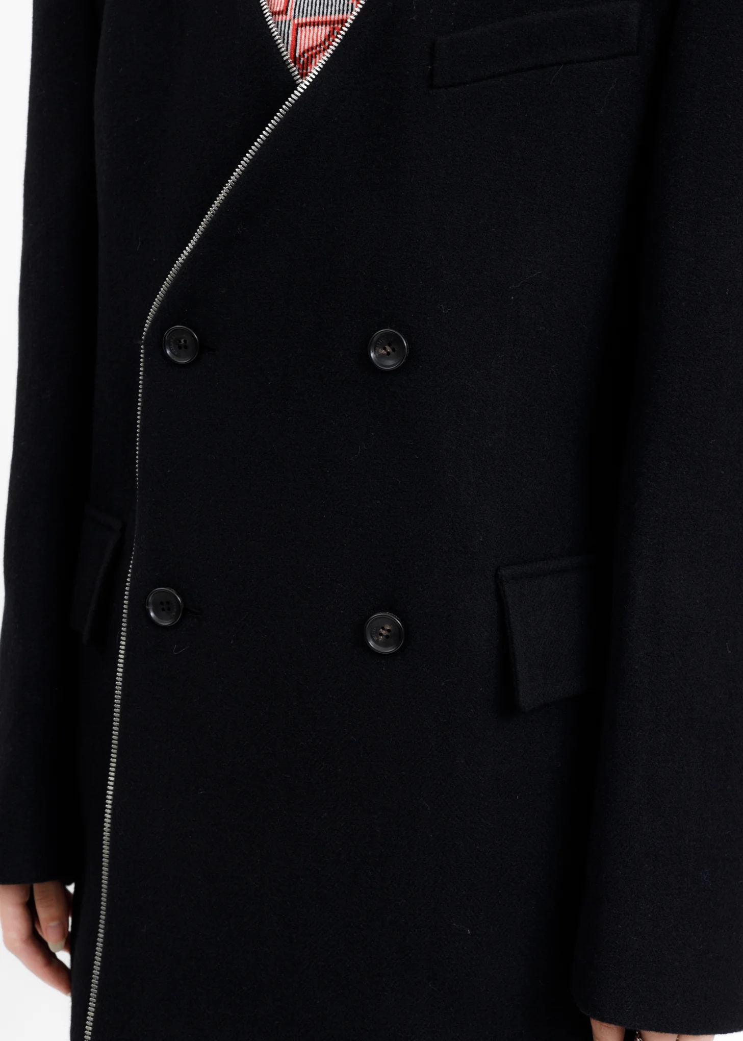 Black Zipper Detail Tailor Jacket - Image 4