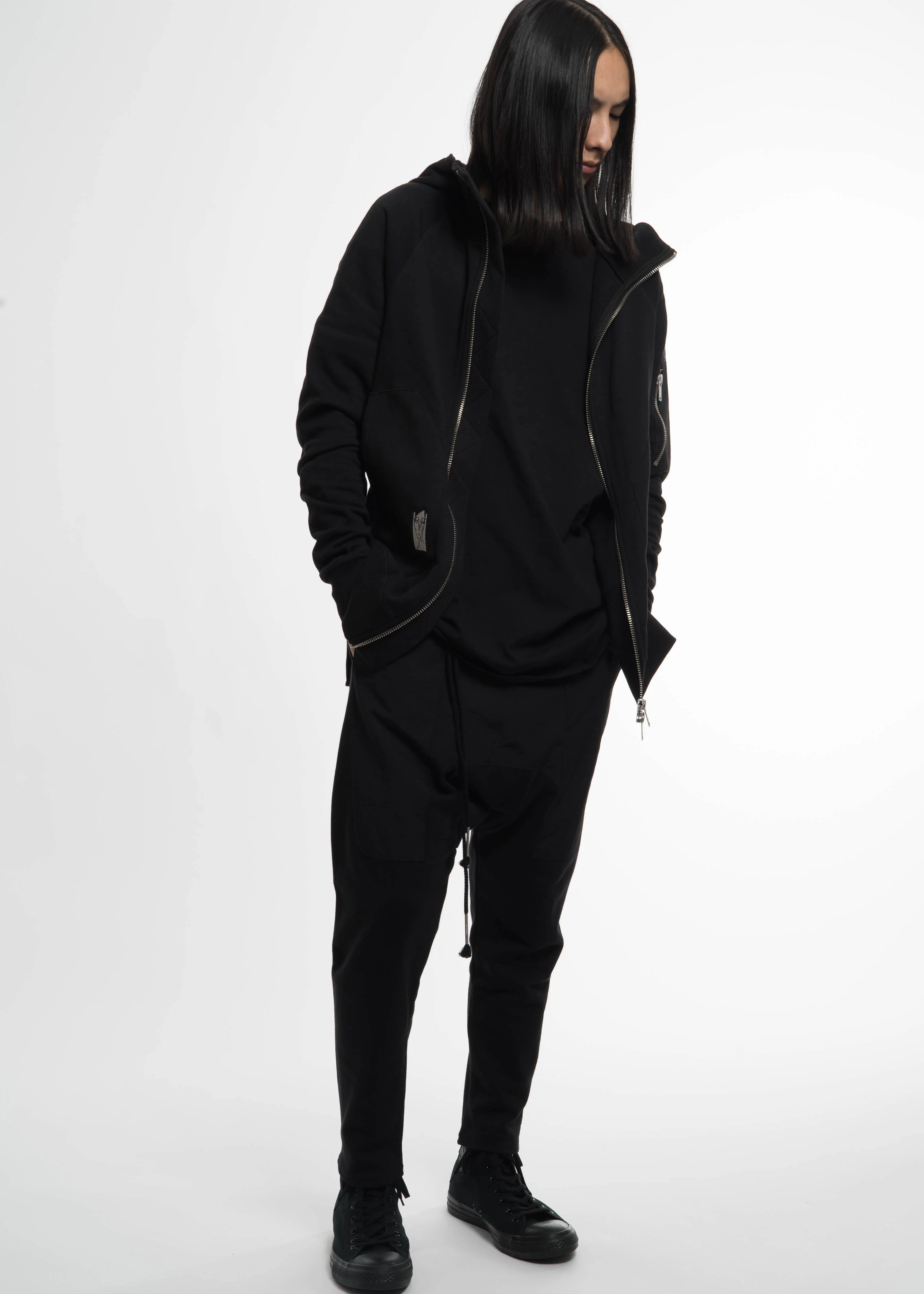 Black Zipper Hoodie w/ Face - Image 6