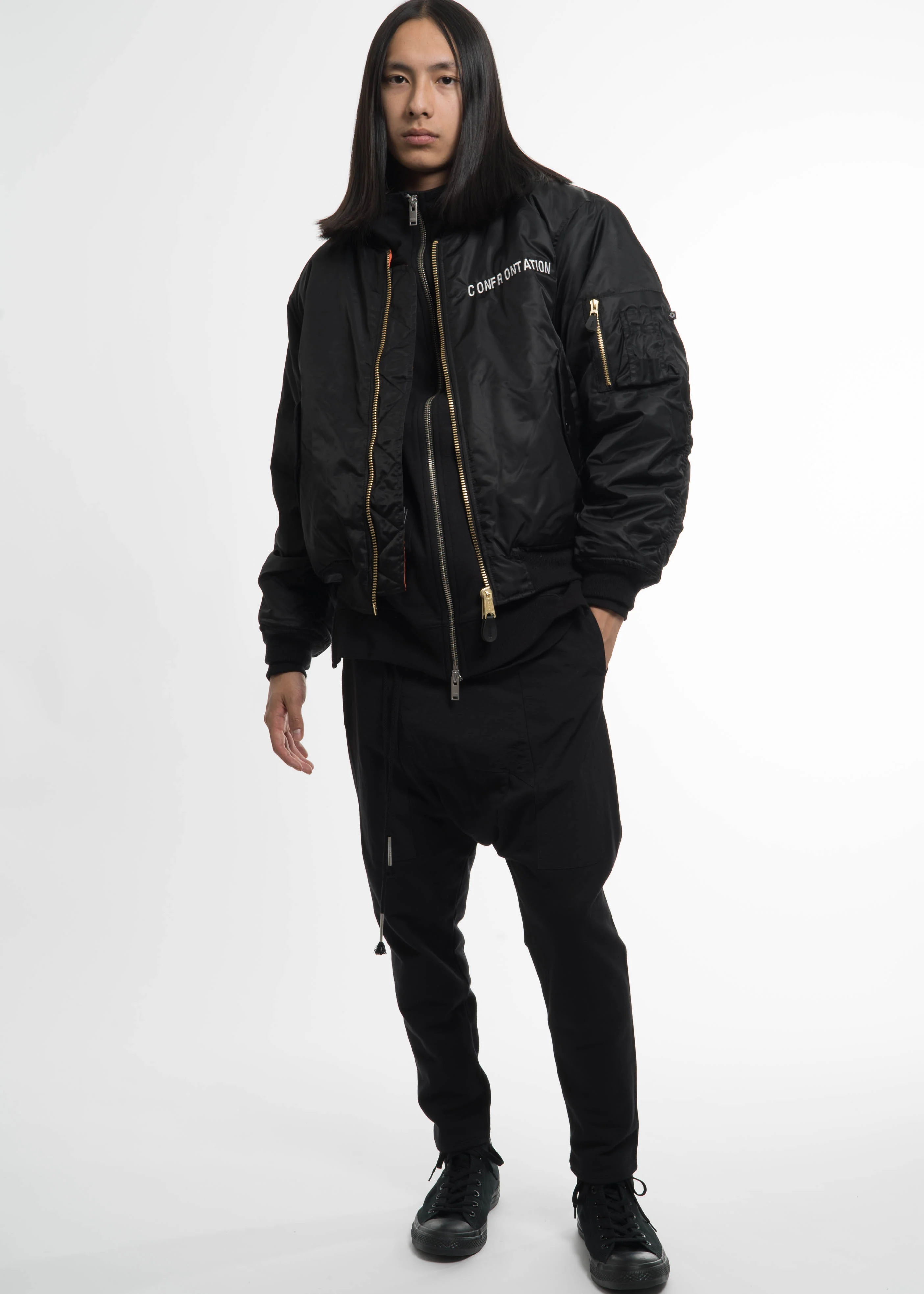 Black Zipper Hoodie w/ Face - Image 7
