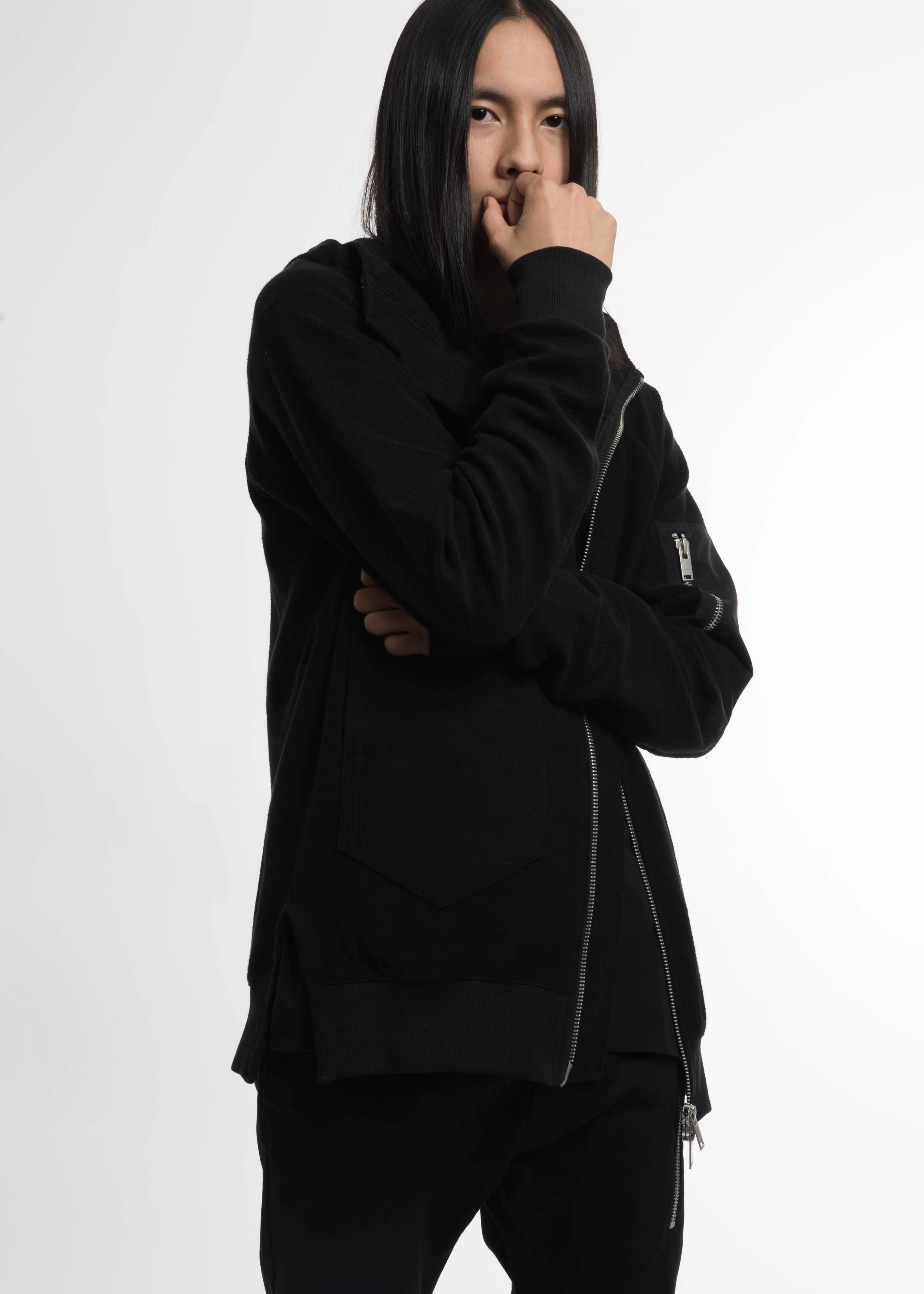 Black Zipper Hoodie - Image 2