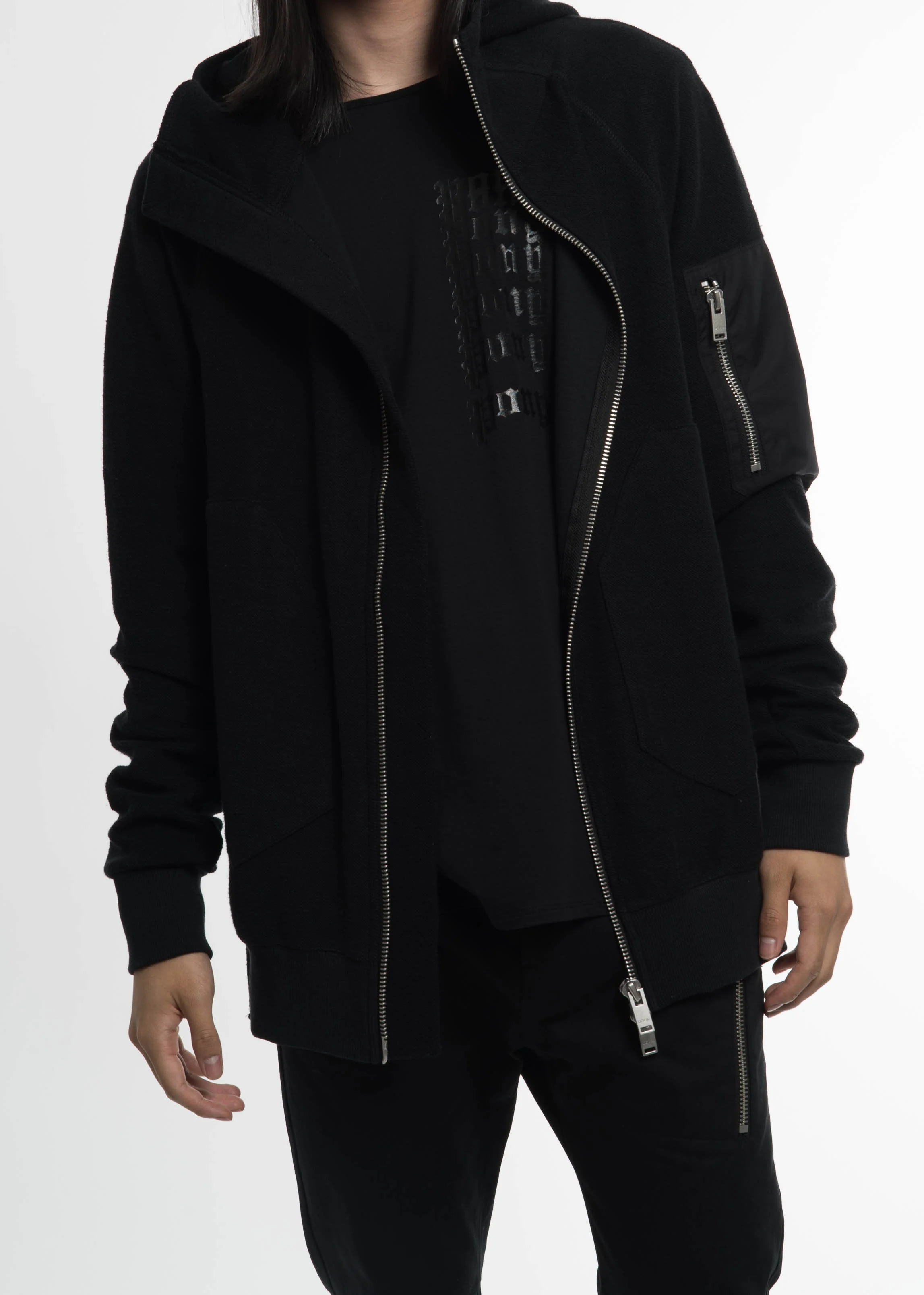 Black Zipper Hoodie - Image 5