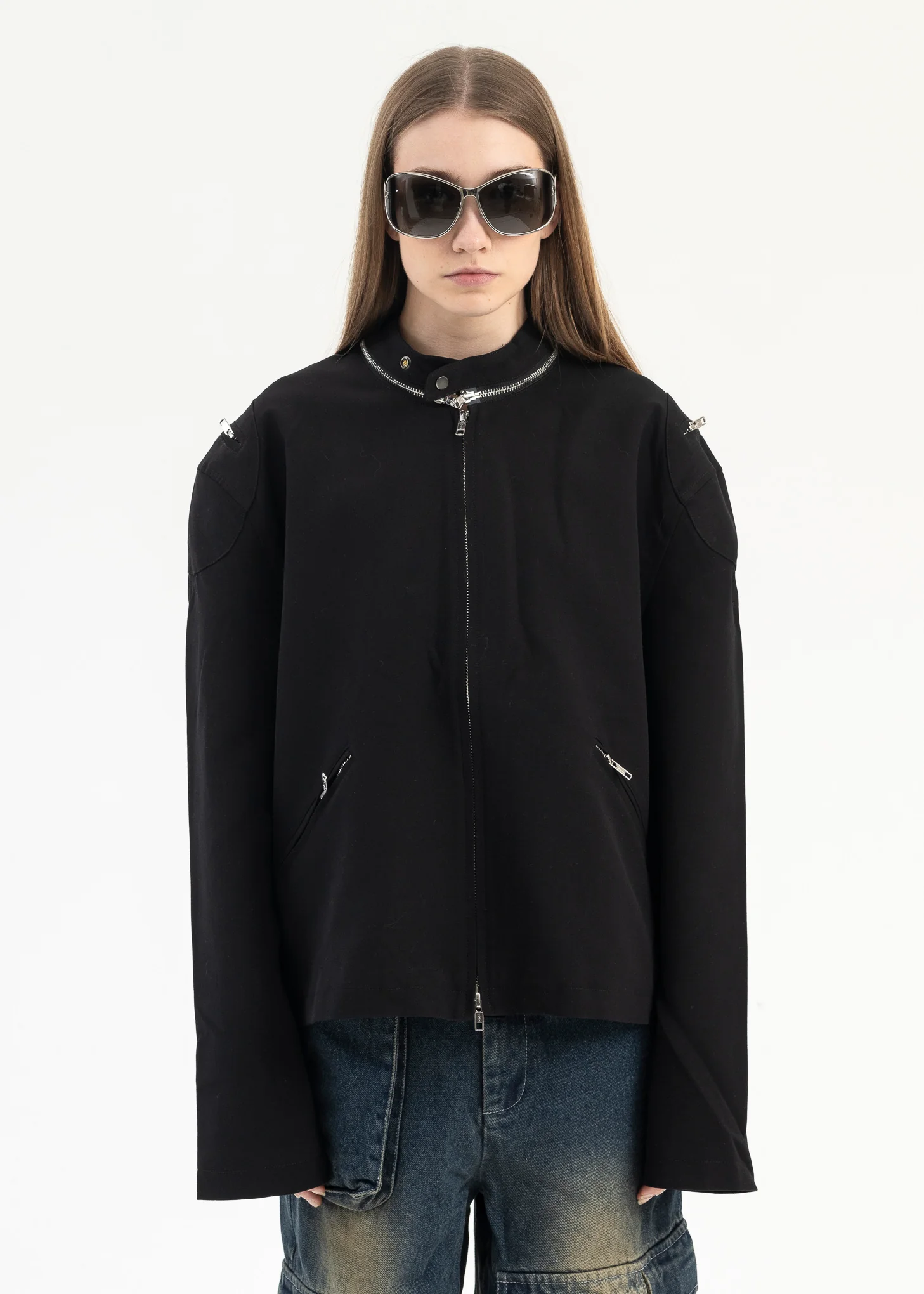 BLACK ZIPPER JACKET