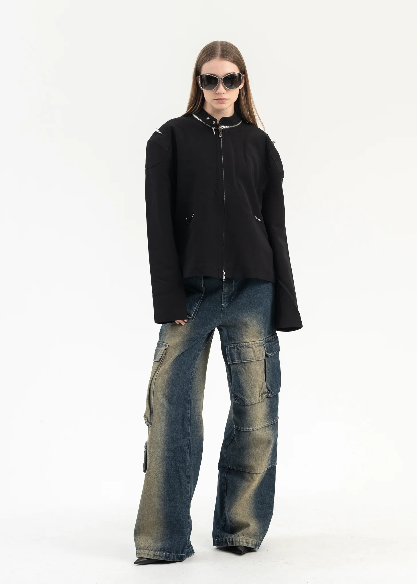 BLACK ZIPPER JACKET - Image 5