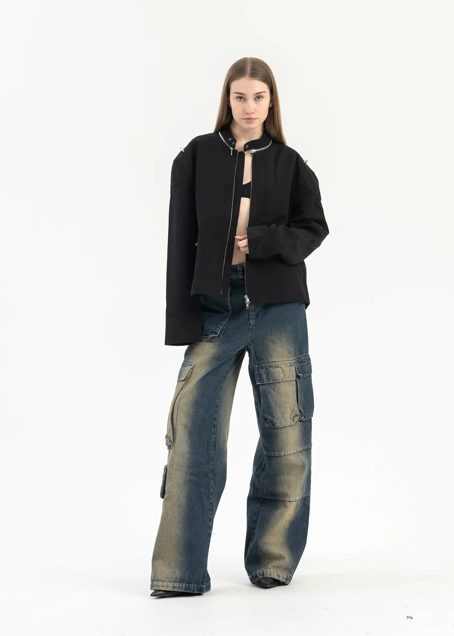 BLACK ZIPPER JACKET - Image 6