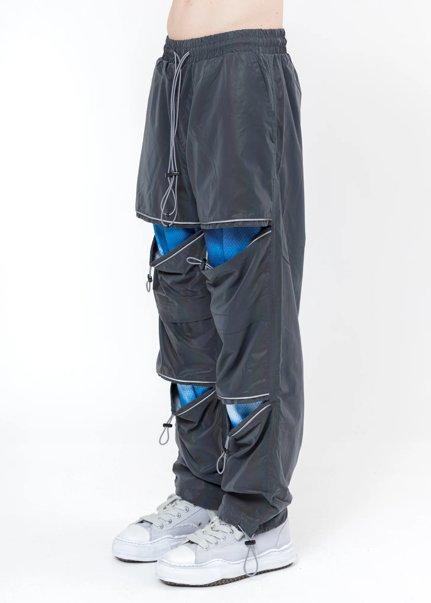 Black Zippered Sweat Pants (Reflective) - Image 4