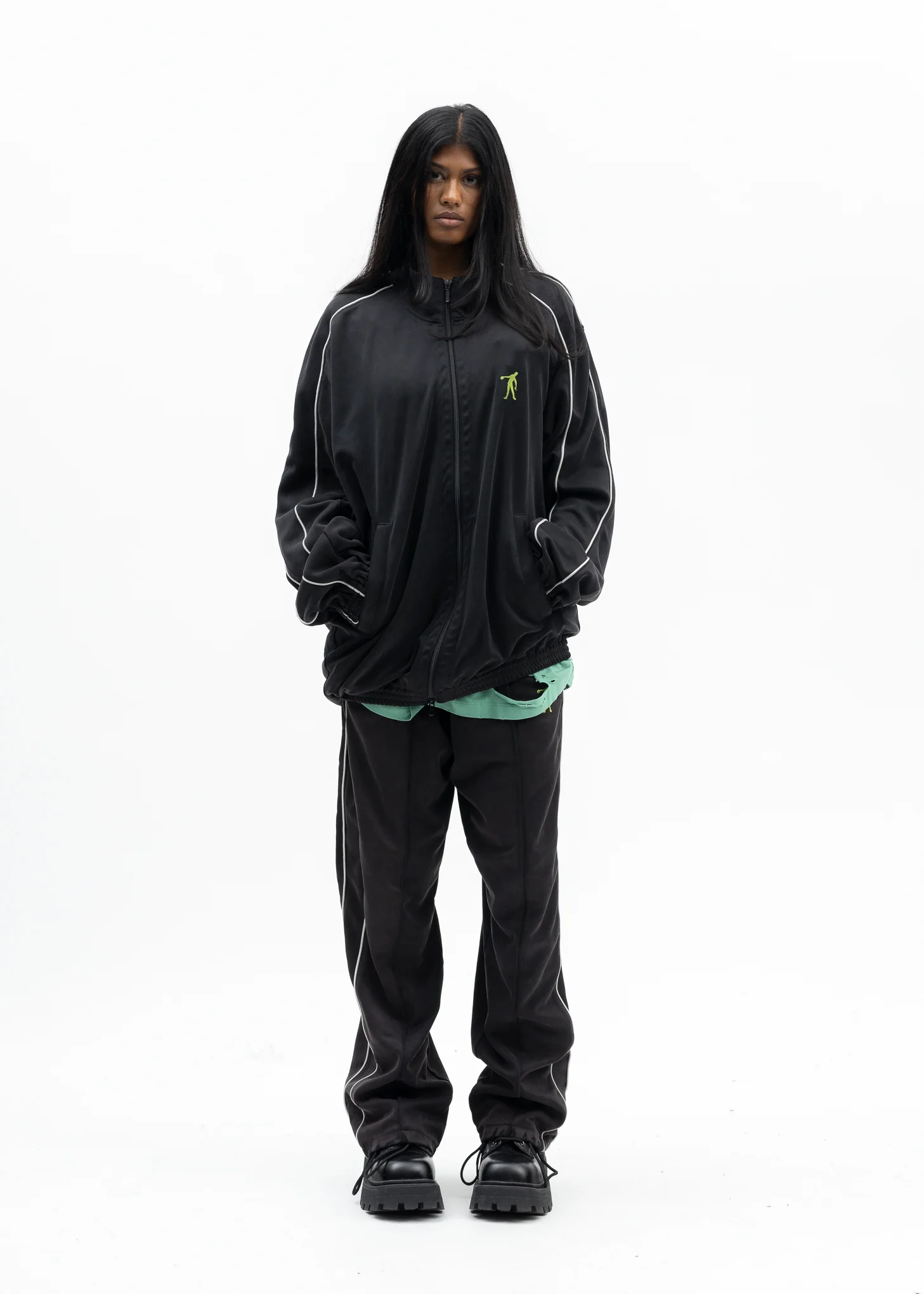 BLACK ZOMBIE SILHOUETTE TRACK PANTS - Image 5