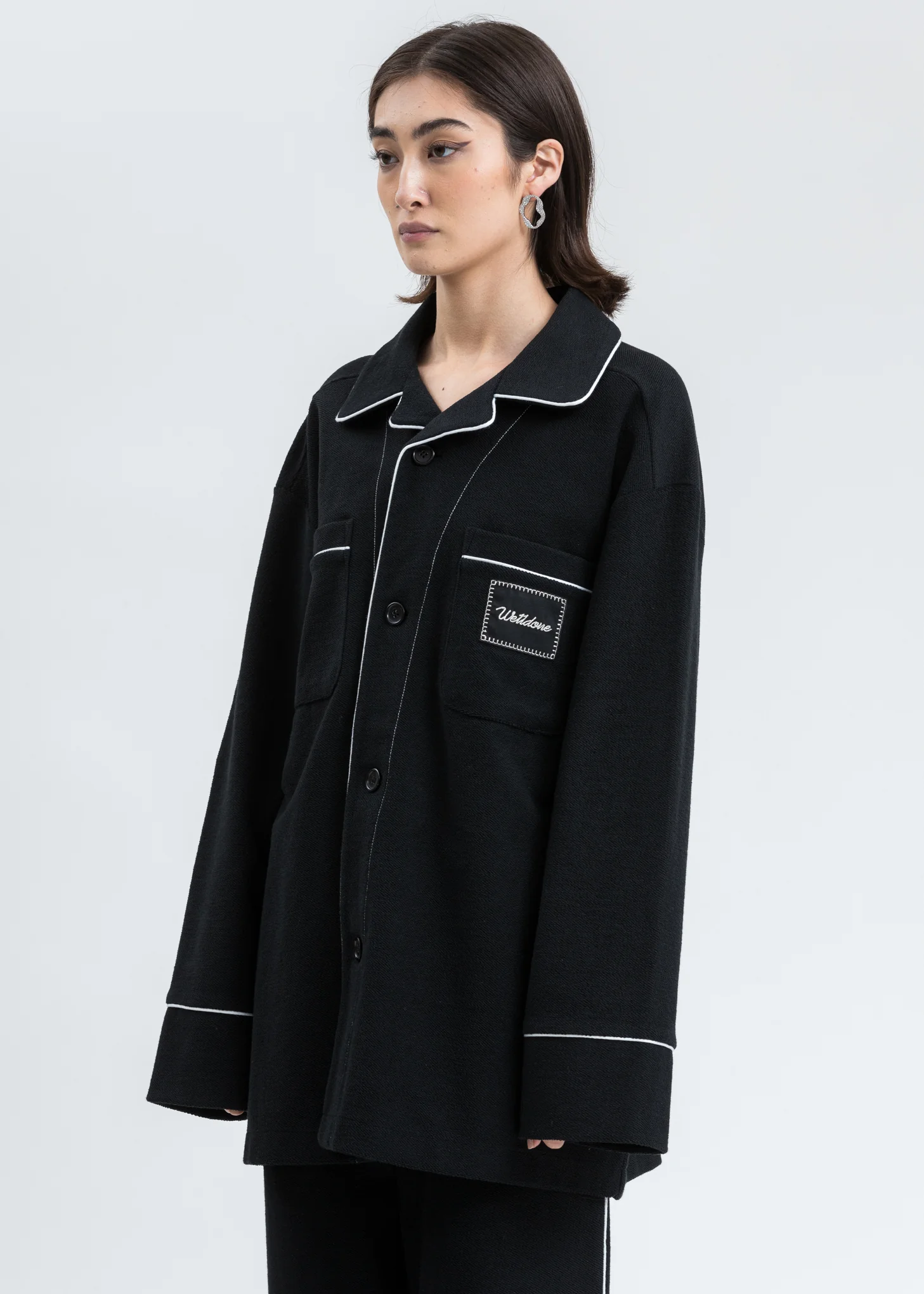 Black Zurry Pyjama Top Long Sleeve - Image 2