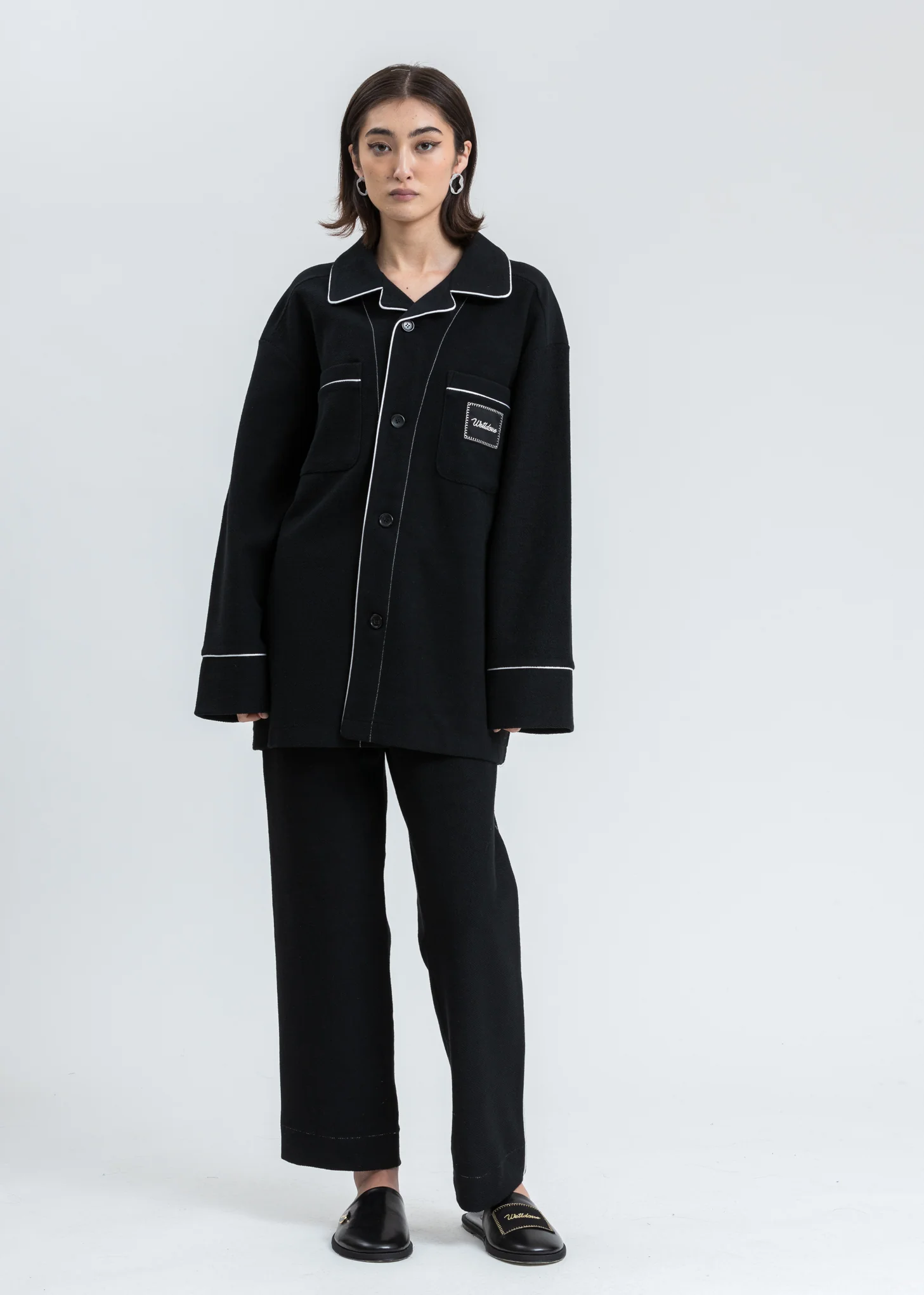 Black Zurry Pyjama Top Long Sleeve - Image 5