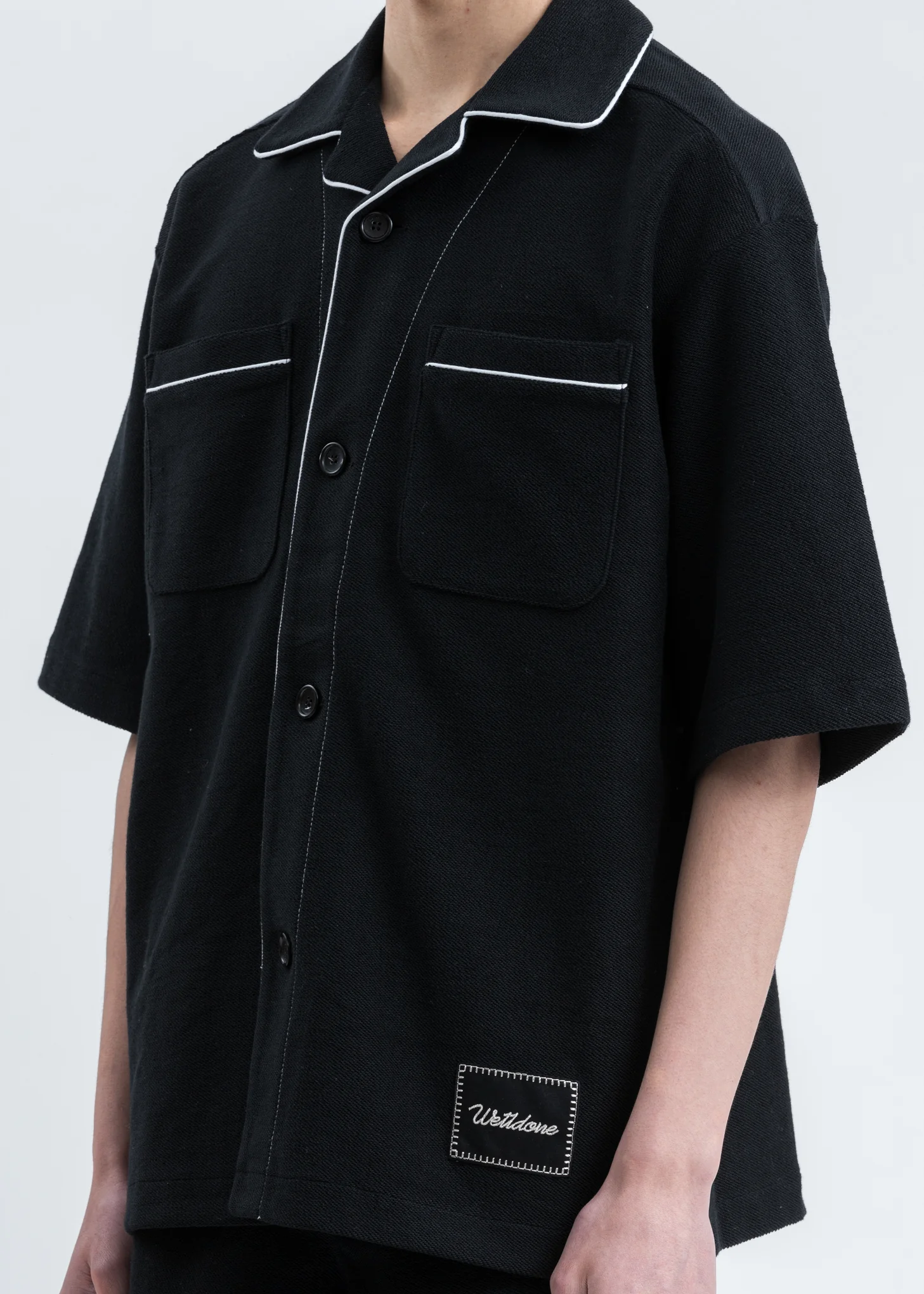 Black Zurry Pyjama Top Short Sleeve - Image 2