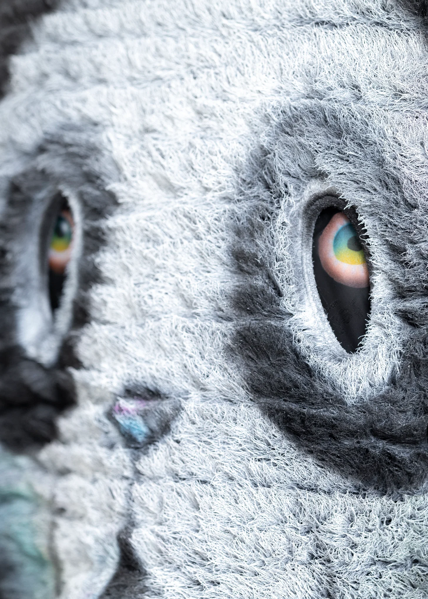 BLACK AND-PAINTED FUR JACKET (PANDA) - Image 5