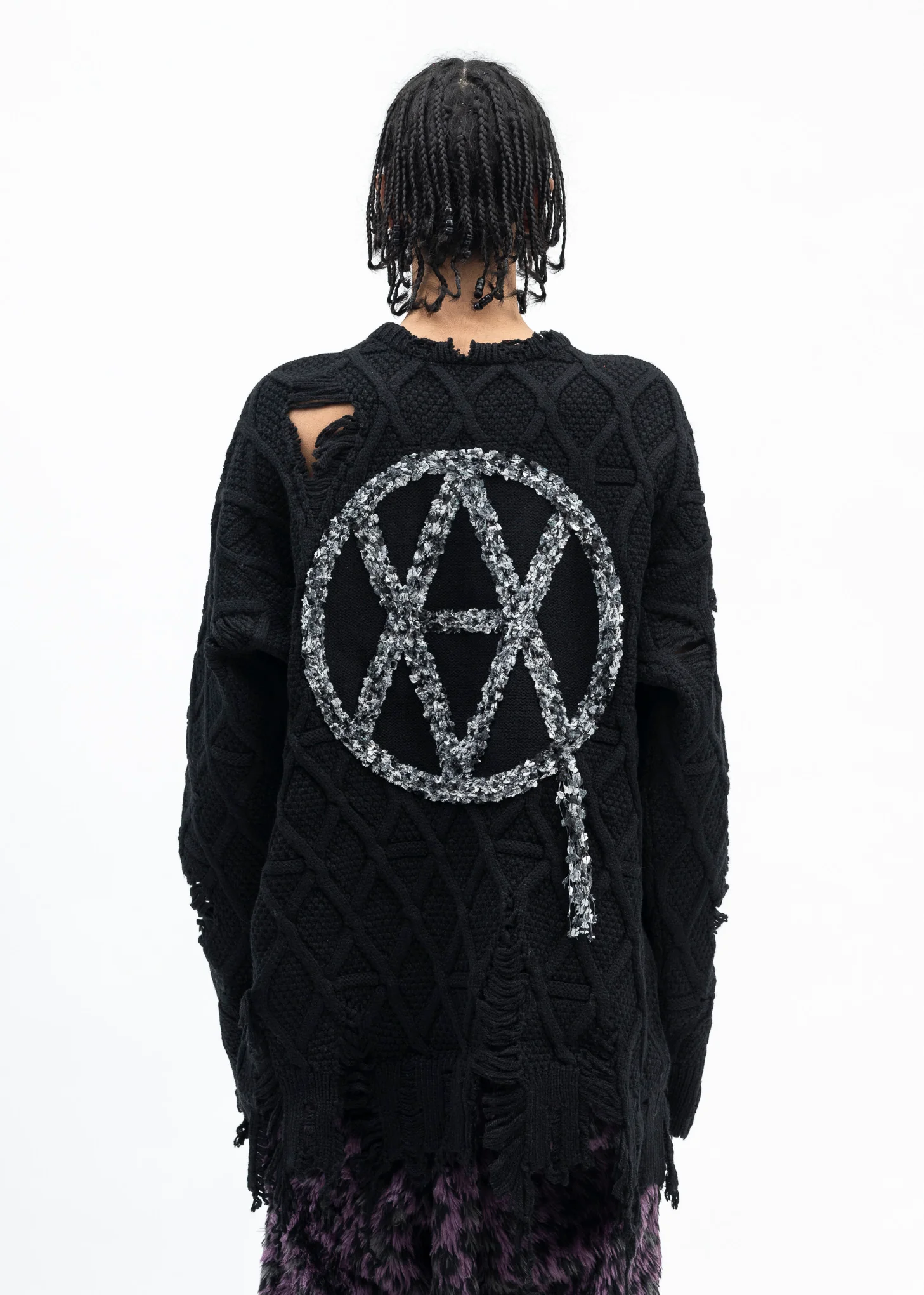 BLACK DESTROYED PULLOVER KNIT - Image 2