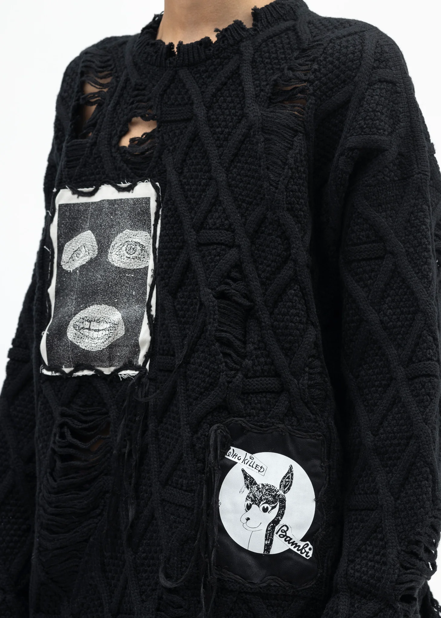 BLACK DESTROYED PULLOVER KNIT - Image 4