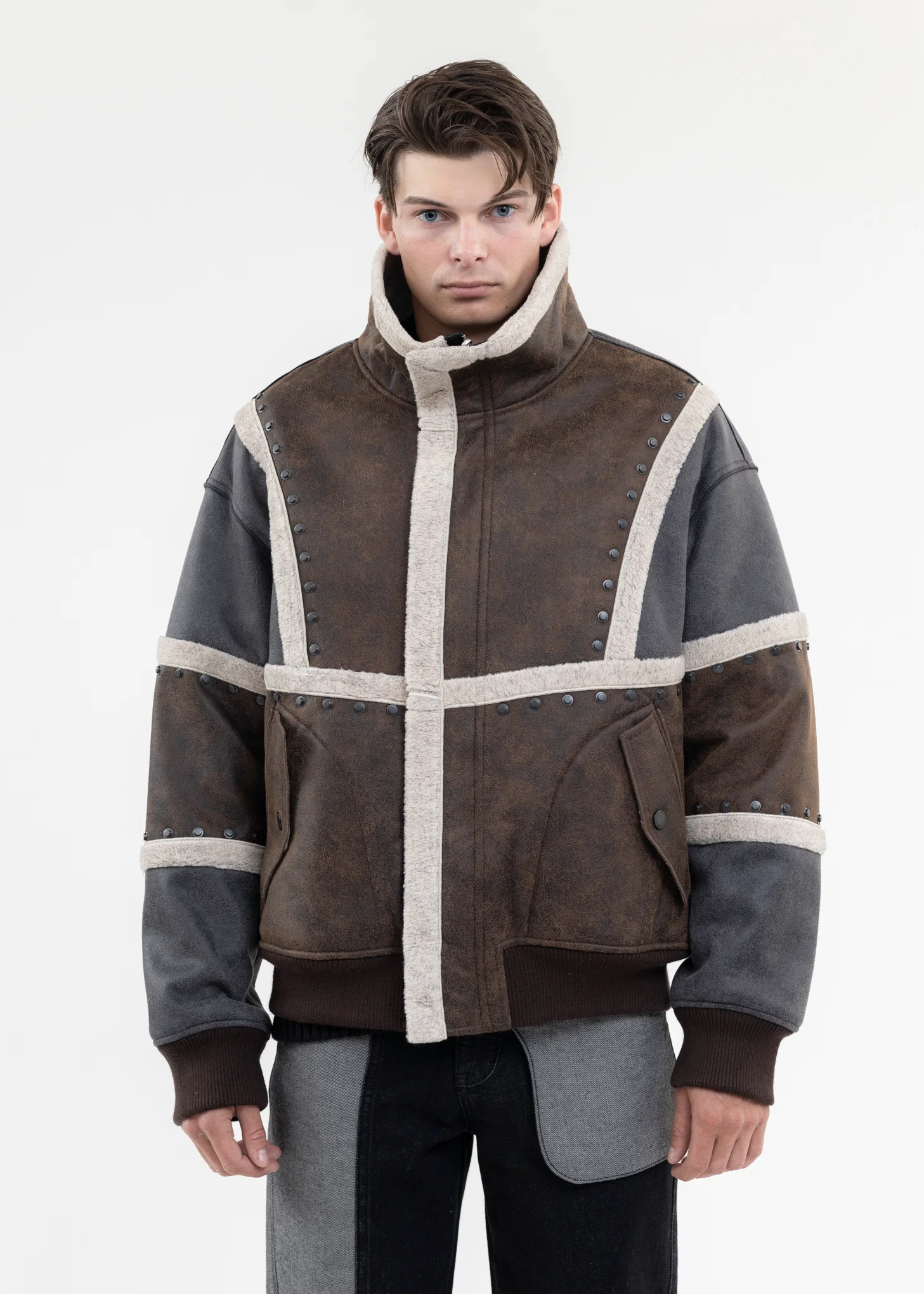 BLACK DOUBLE SIDED SHERPA JACKET