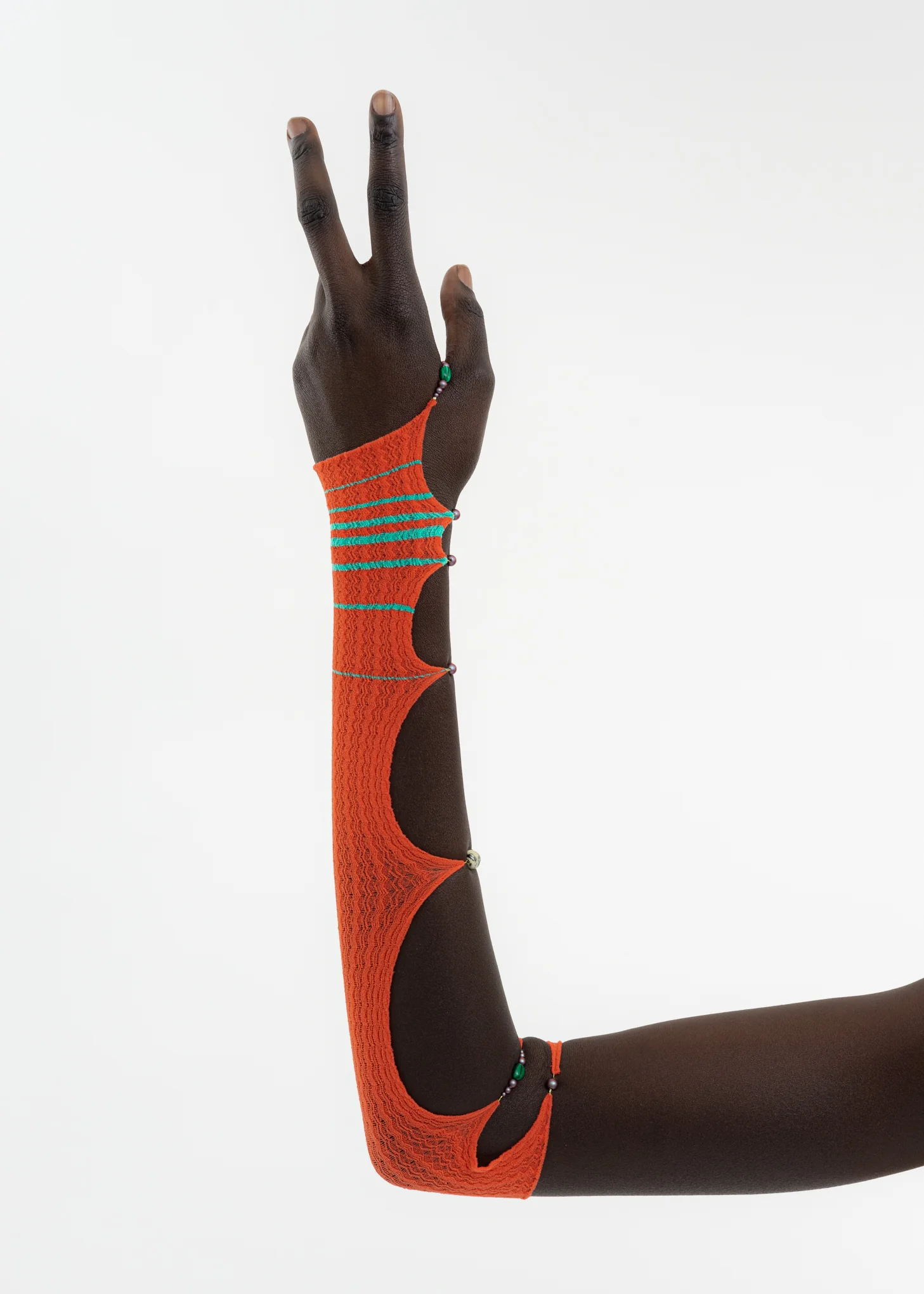 BLAZE & SEAFOAM STRIPED ARM SLEEVE