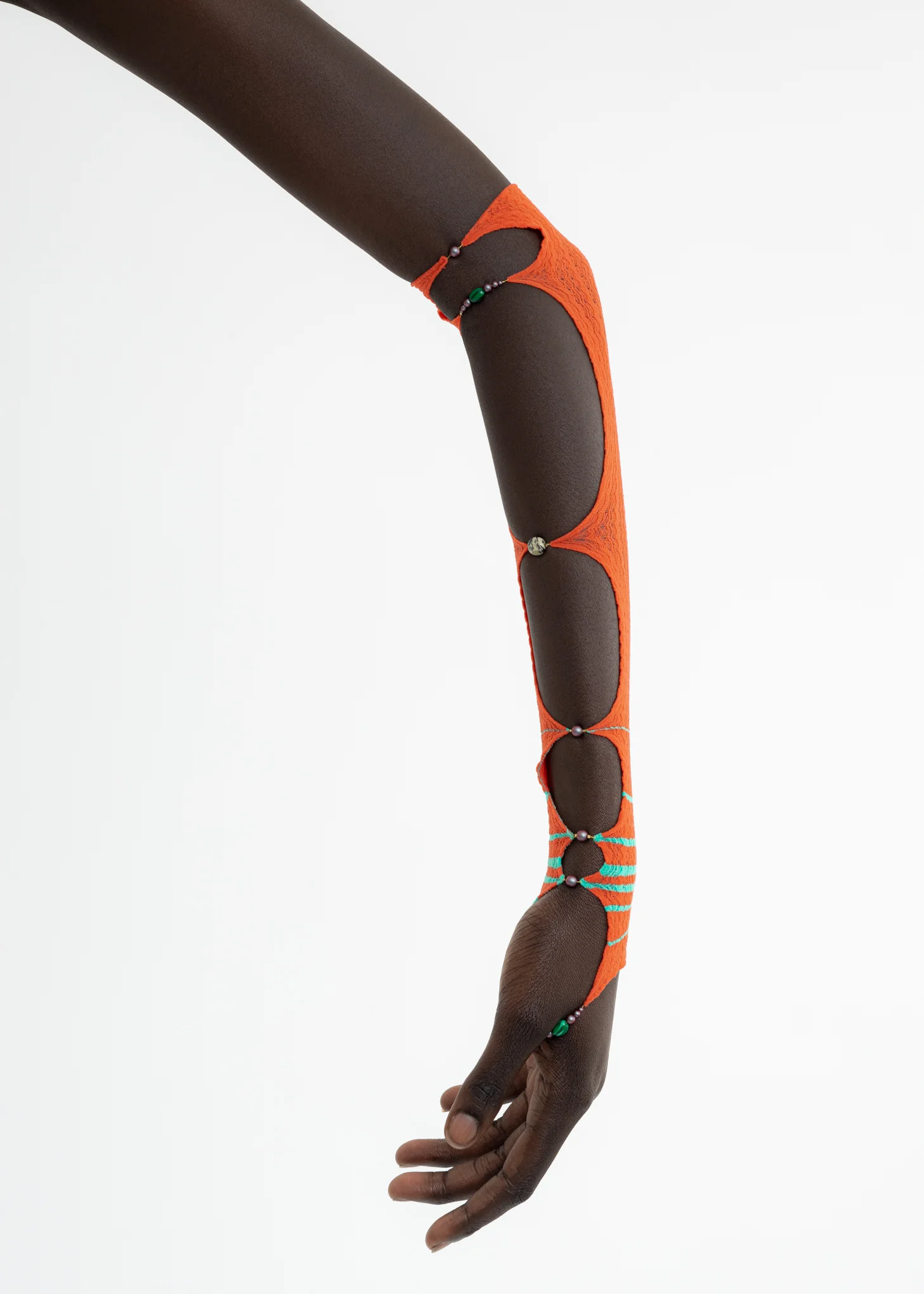 BLAZE & SEAFOAM STRIPED ARM SLEEVE - Image 3