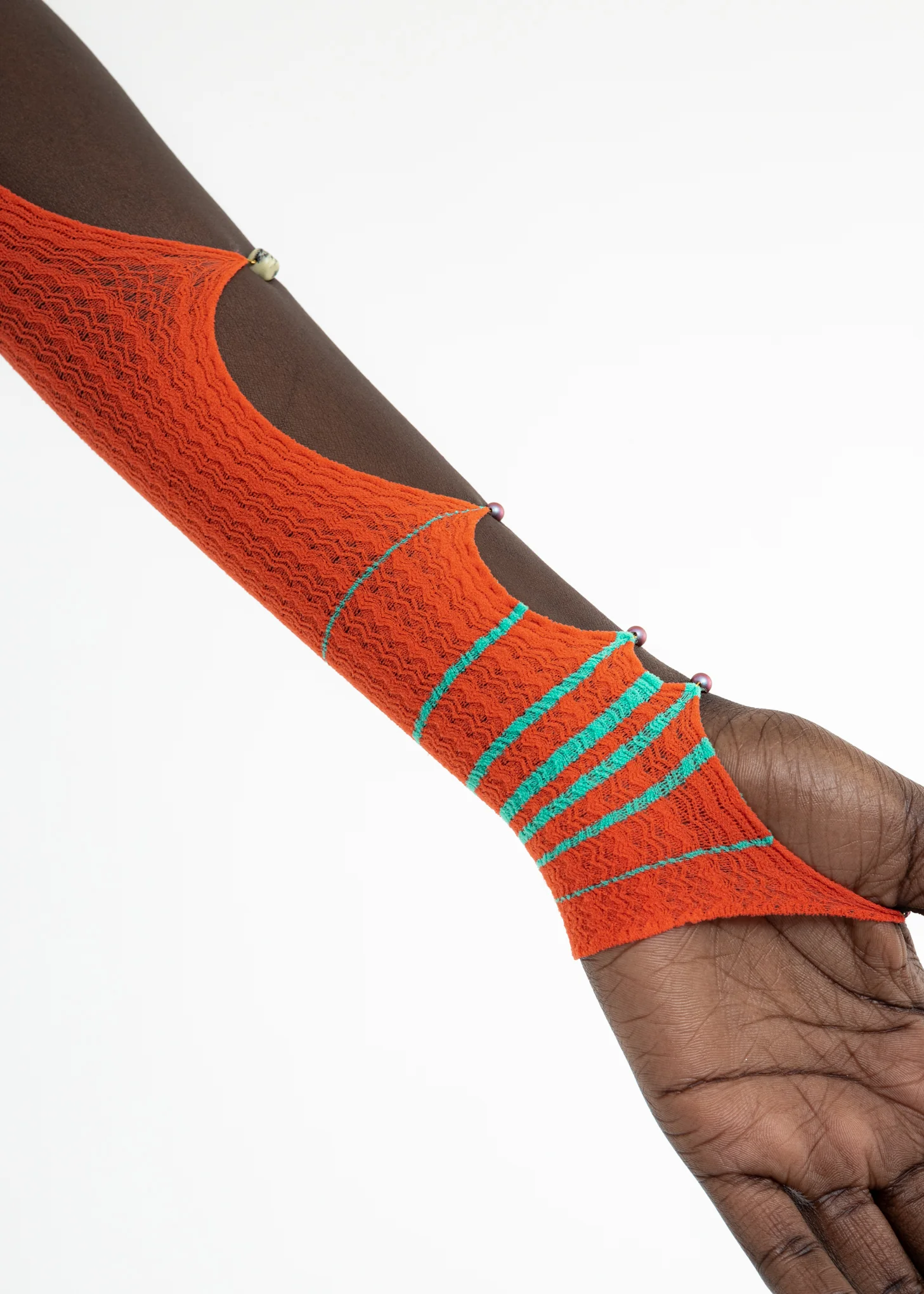 BLAZE & SEAFOAM STRIPED ARM SLEEVE - Image 5